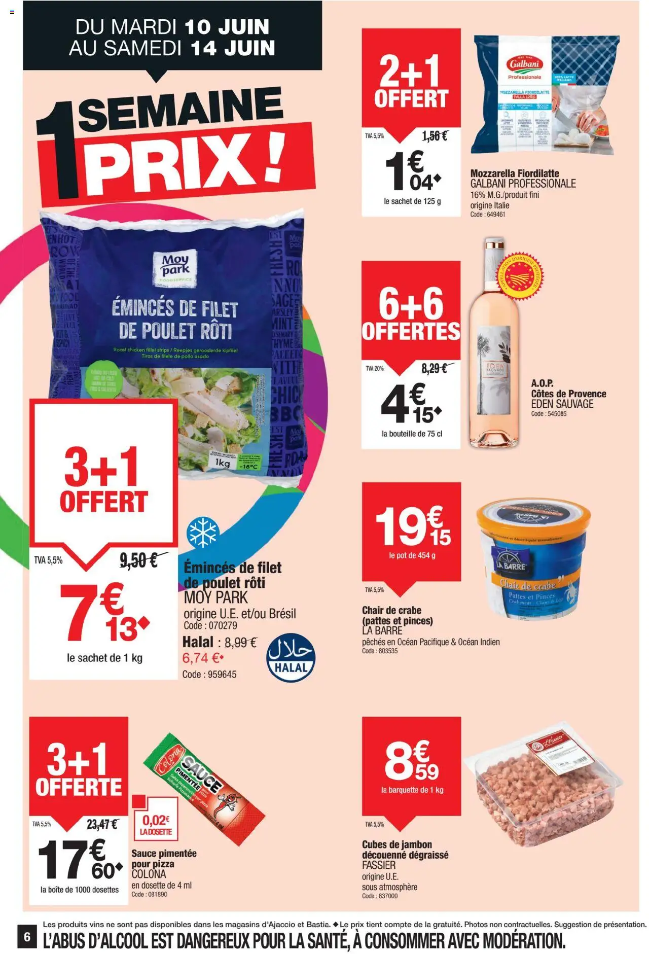  | Page: 6 | Produits: Jambon, Pizza, Crabe, Chair de crabe