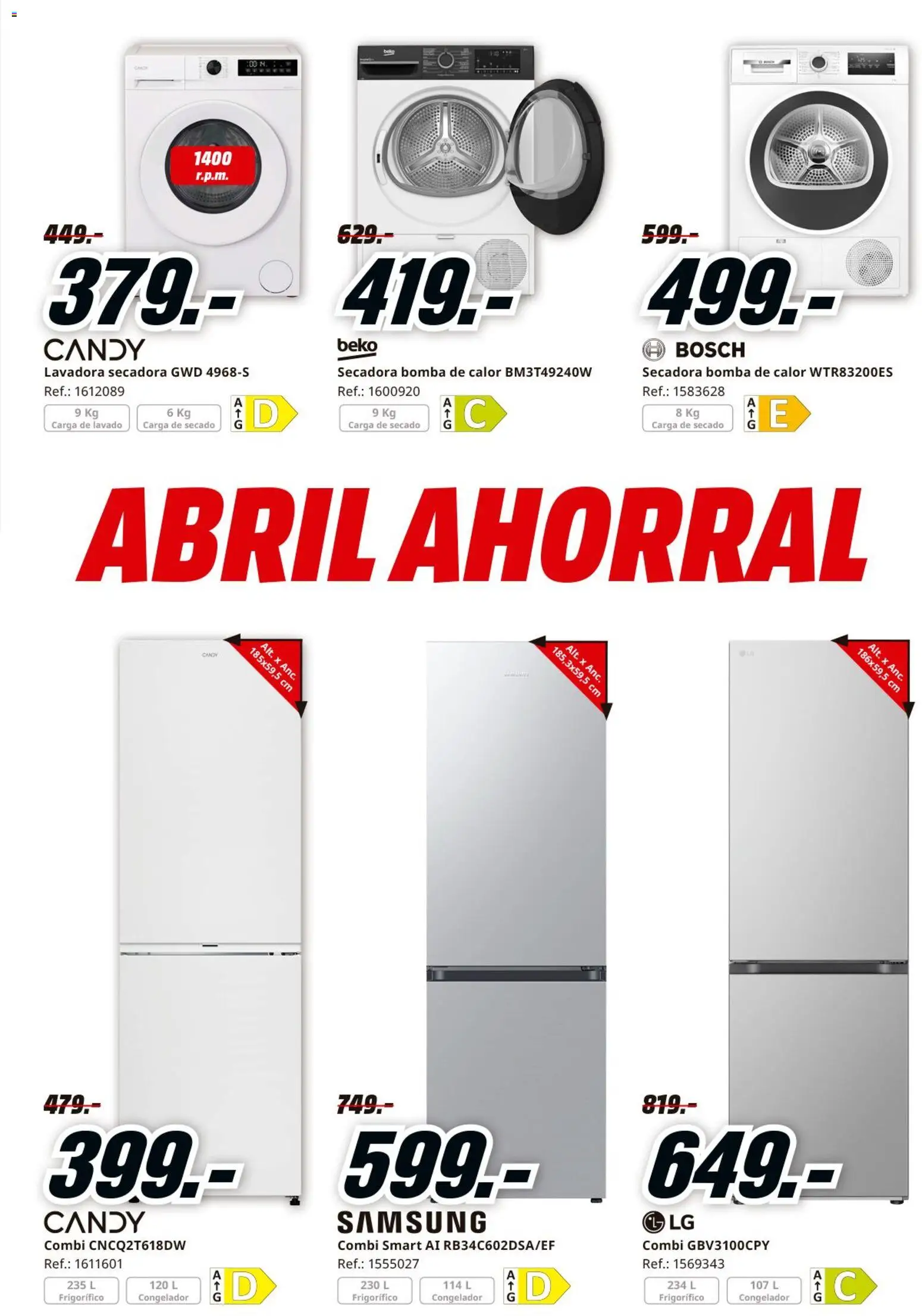 Media Markt folleto │ válido desde el 06.04.2026 | Página: 2 | Productos: Congelador, Lavadora, Secadora, Combi