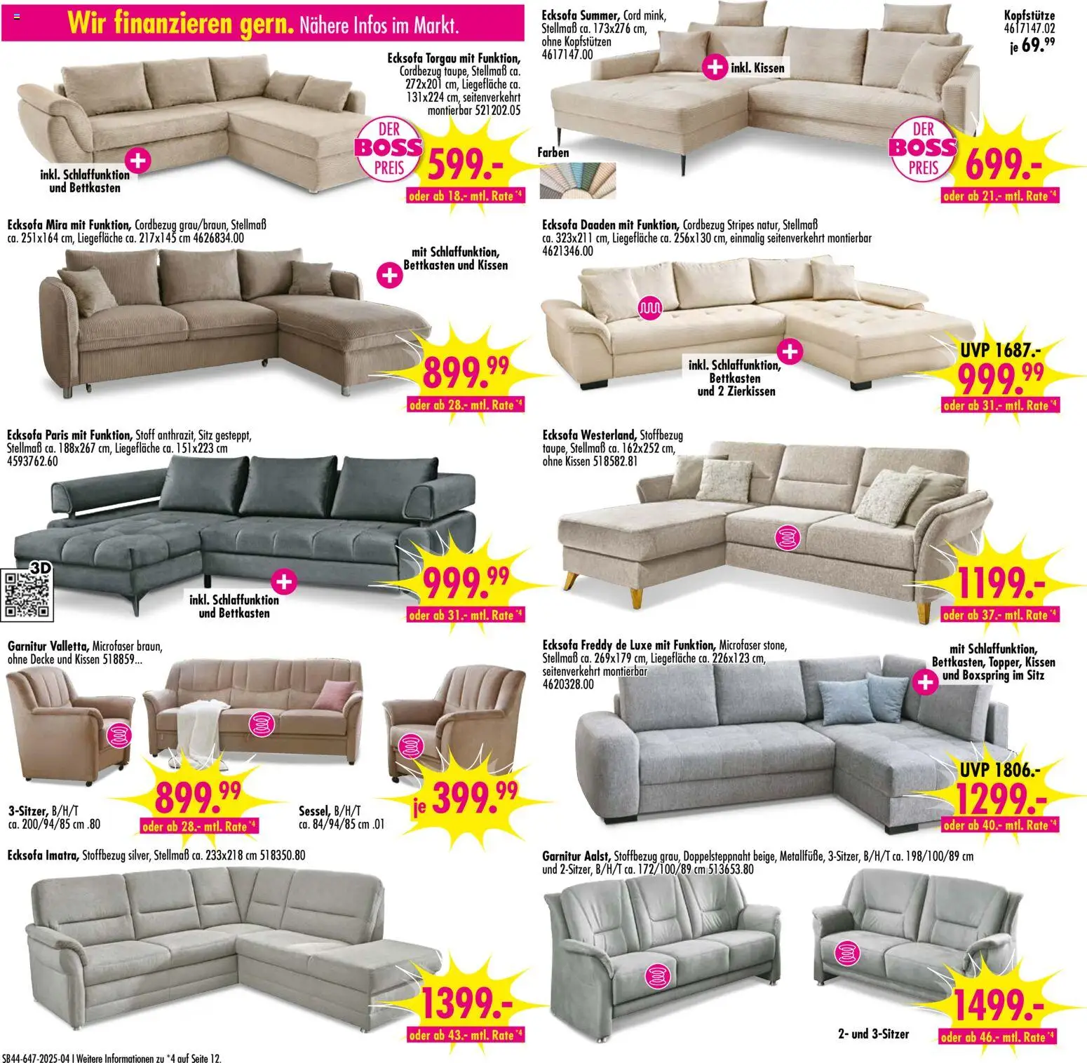SB Möbel Boss Prospekt - Neubrandenburg	  – gültig ab 25.10.2025 | Seite: 4 | Produkte: Ecksofa, Kissen, Decke