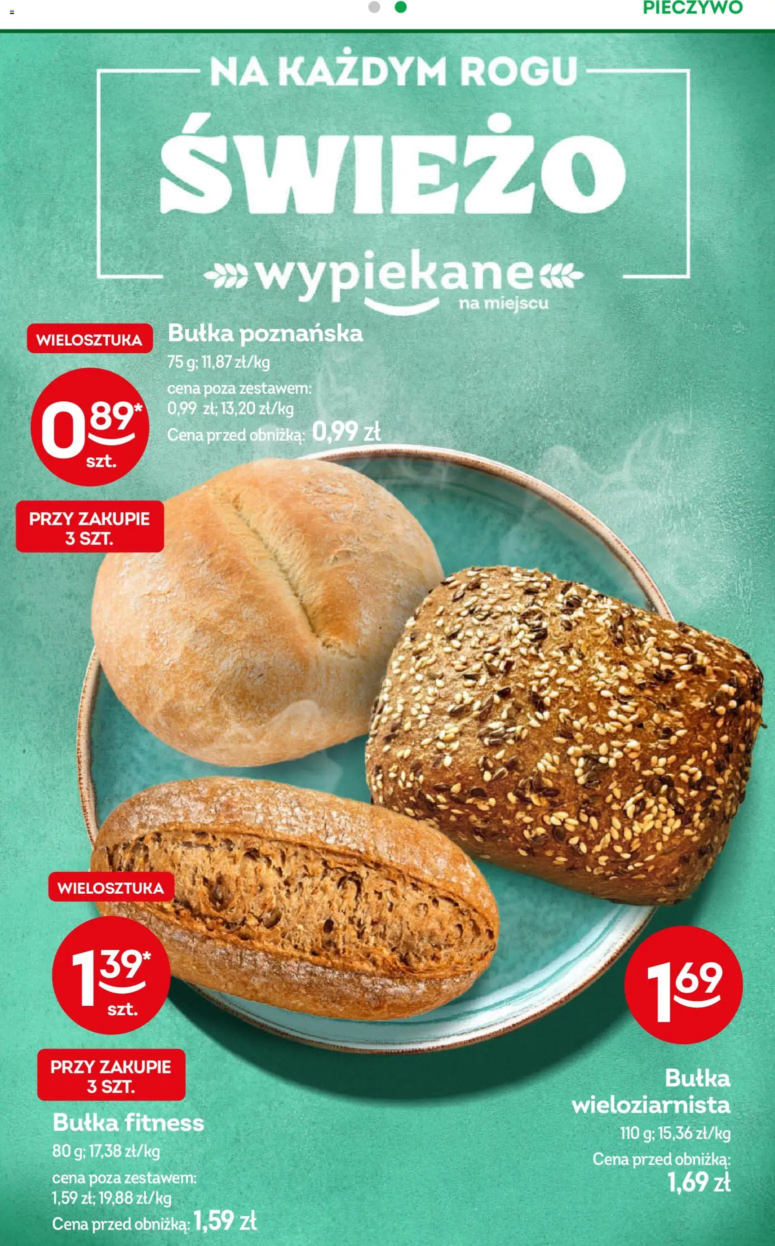 Żabka Gazetka - Codzienne produkty od 22.10.2025 | Strona: 7 | Produkty: Pieczywo, Bułka fitness, Bułka, Bułka poznańska