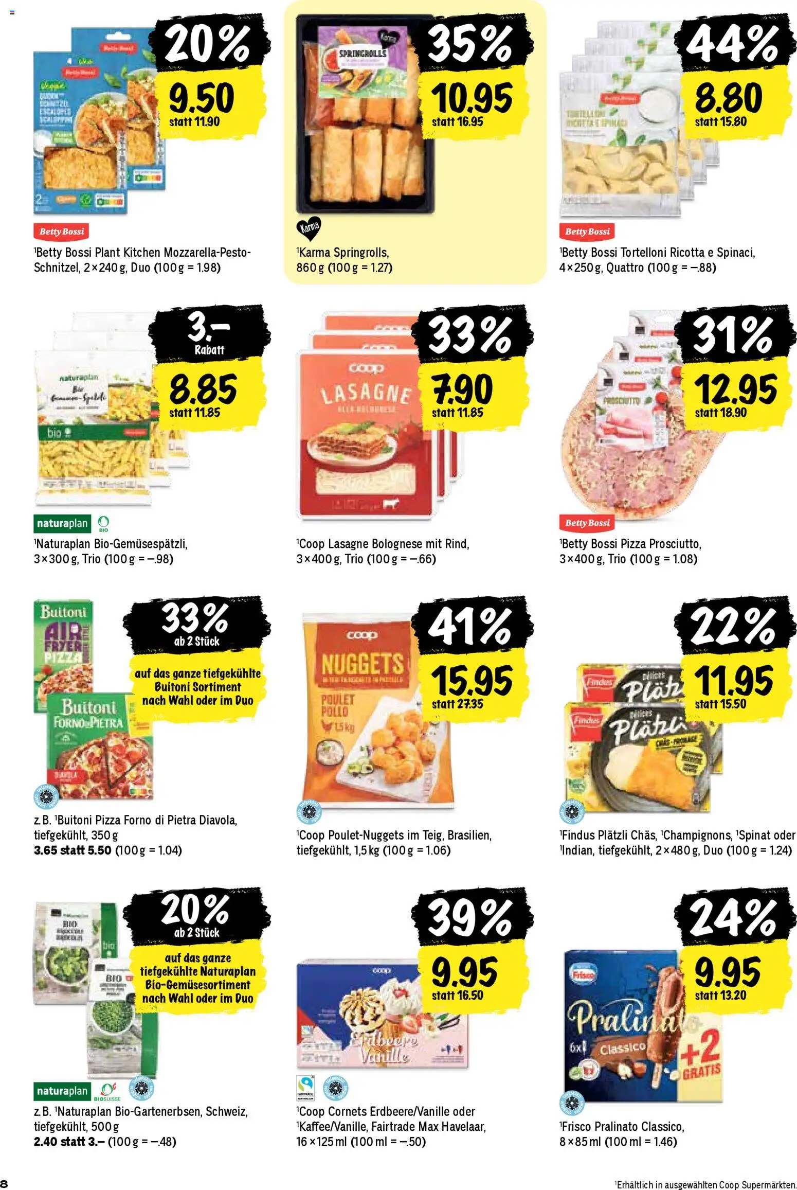 Coop aktionen – gültig ab 09.04.2026 | Seite: 8 | Produkte: Pizza