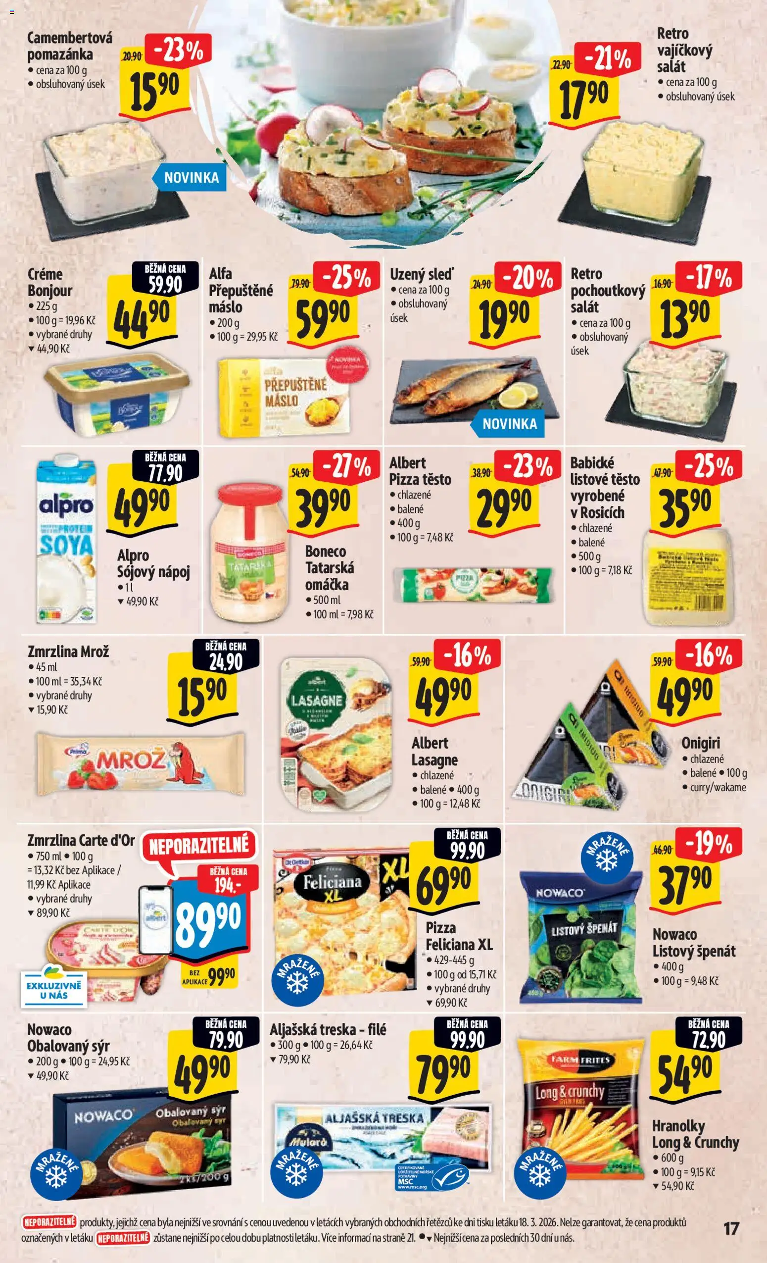 Albert leták - Hypermarket od 25.03.2026 | Strana: 25 | Produkty: Přepuštěné máslo, Treska, Carte d'or, Těsto