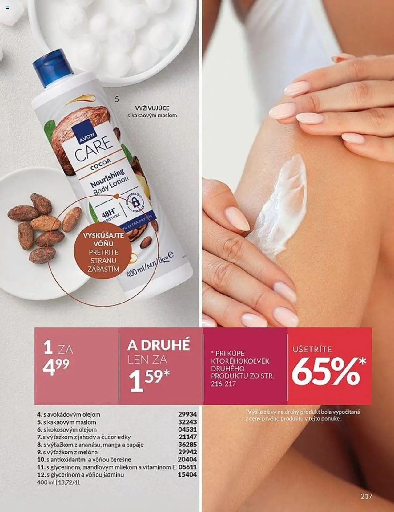 Nové Avon akcie – leták je platný od 01.10.2025 | Strana: 217 | Produkty: Čučoriedky, Jahody, Čerešne