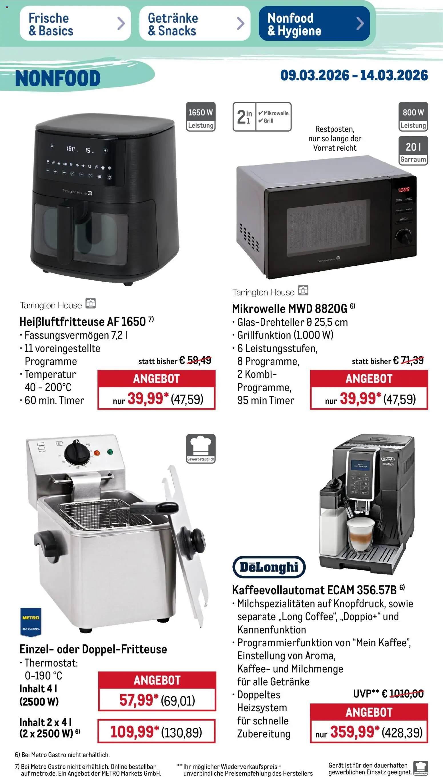 Metro Prospekt 	 – gültig ab 09.03.2026 | Seite: 53 | Produkte: Mikrowelle, Grill, Kaffee, Kaffeevollautomat