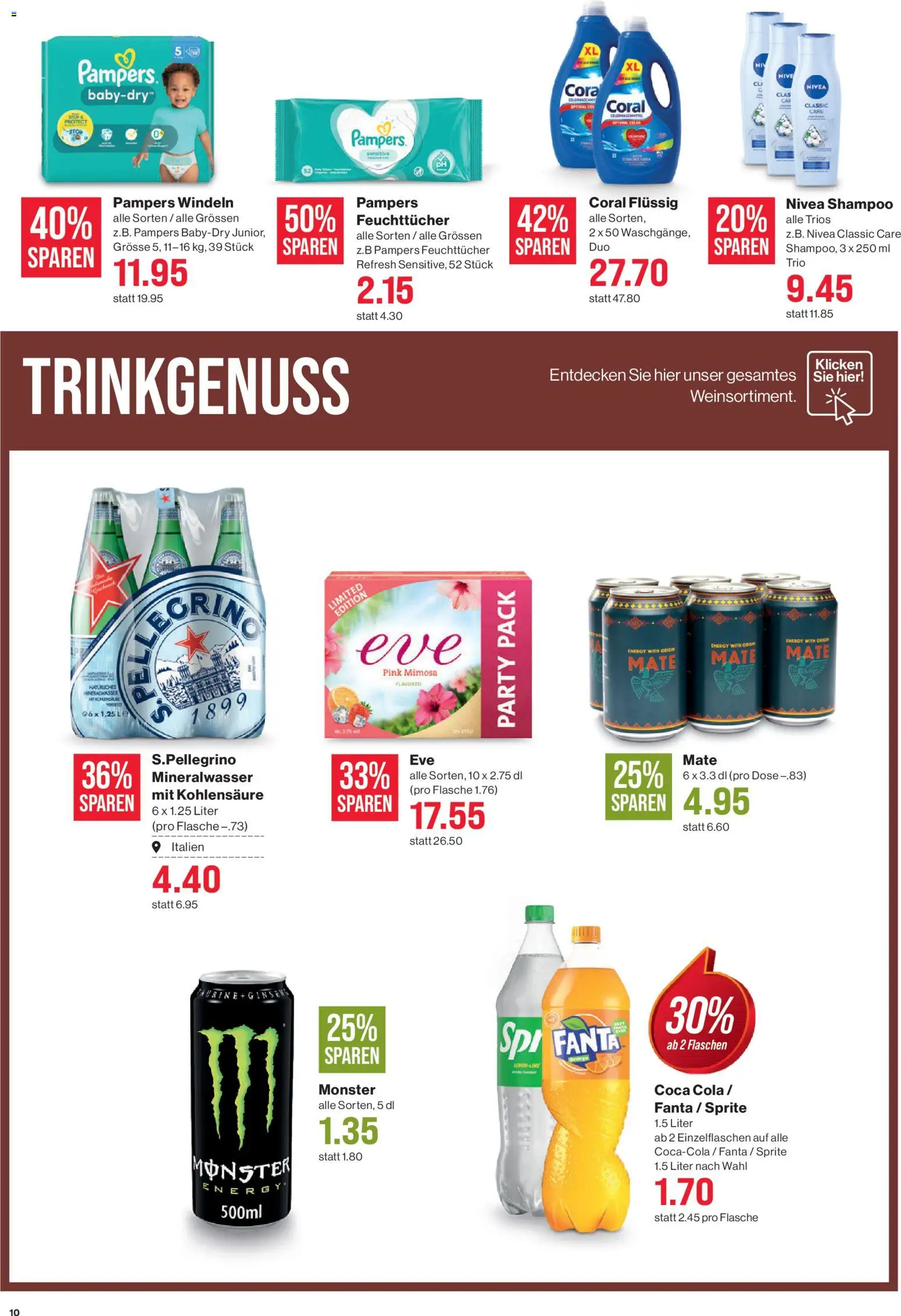 SPAR - Black Friday – gültig ab 27.11.2025 | Seite: 10 | Produkte: Coca Cola, Fanta, Mineralwasser, Pampers