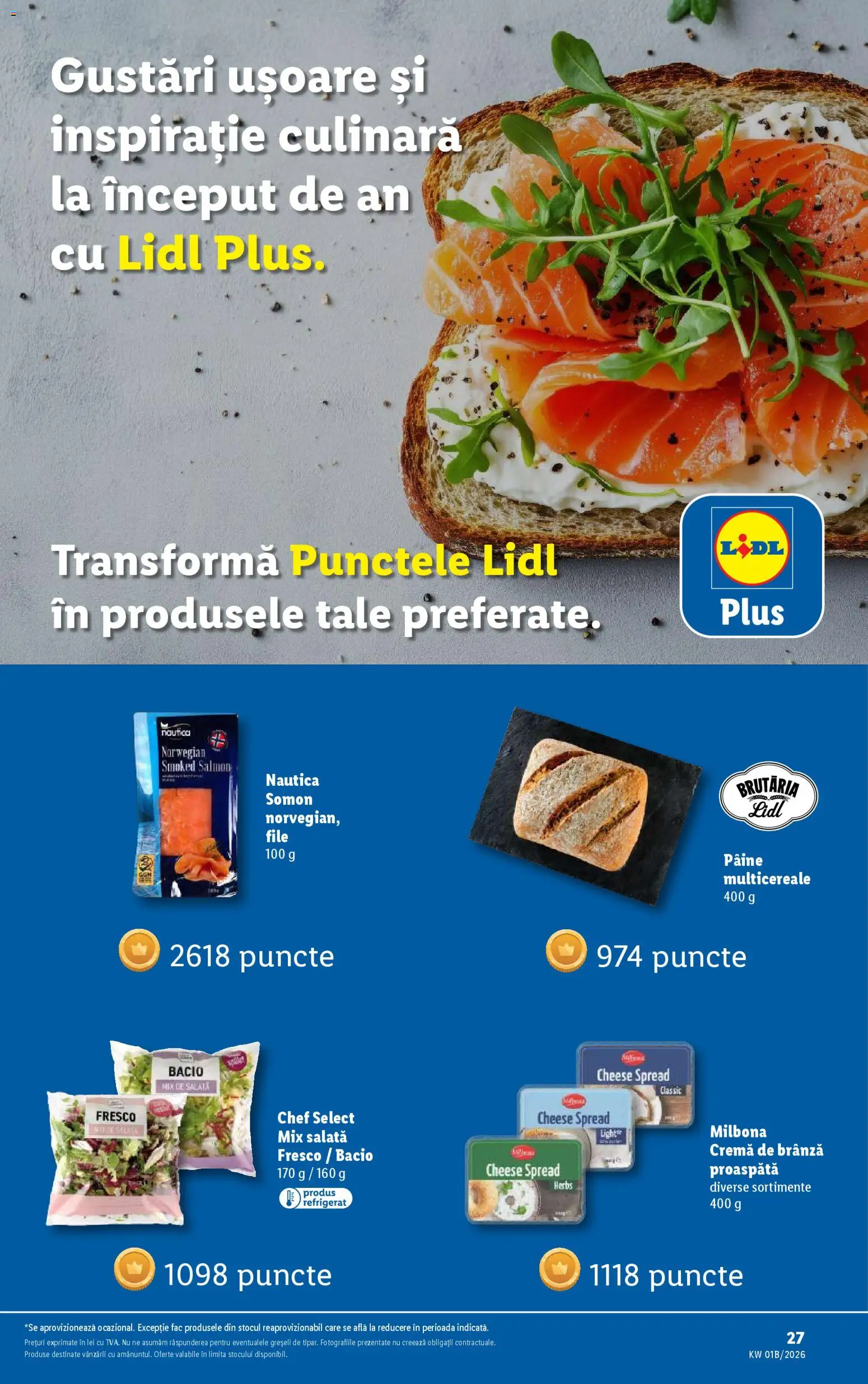 Noul catalog Lidl – valabil de la 02.01.2026 | Pagină: 27 | Produse: Brânză, Cremă, Cremă de brânză, Salată