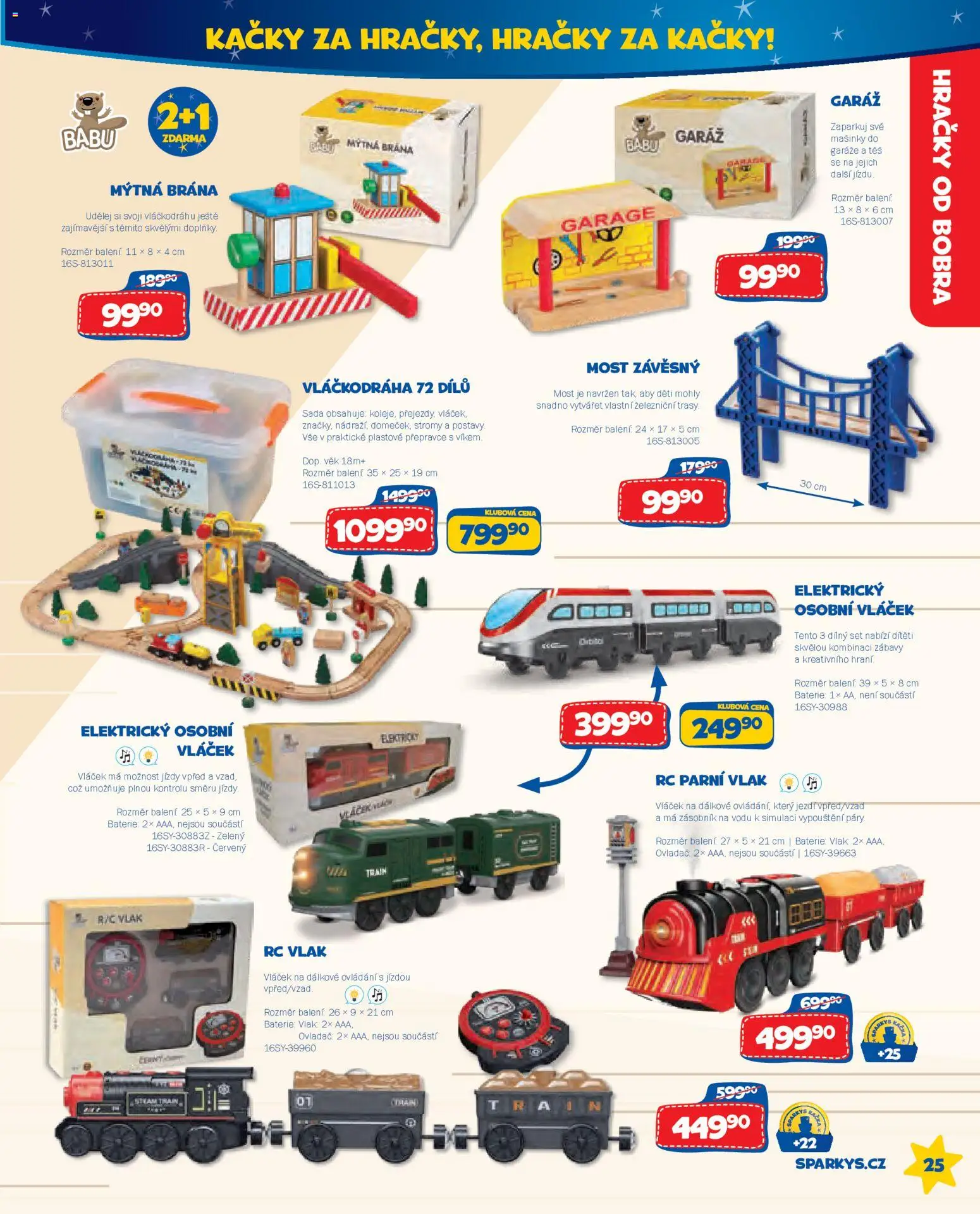Sparkys katalog Léto 2026 od 01.05.2026 | Strana: 25 | Produkty: Mošt, Hračky, Vláčkodráha, Elektrický vláček