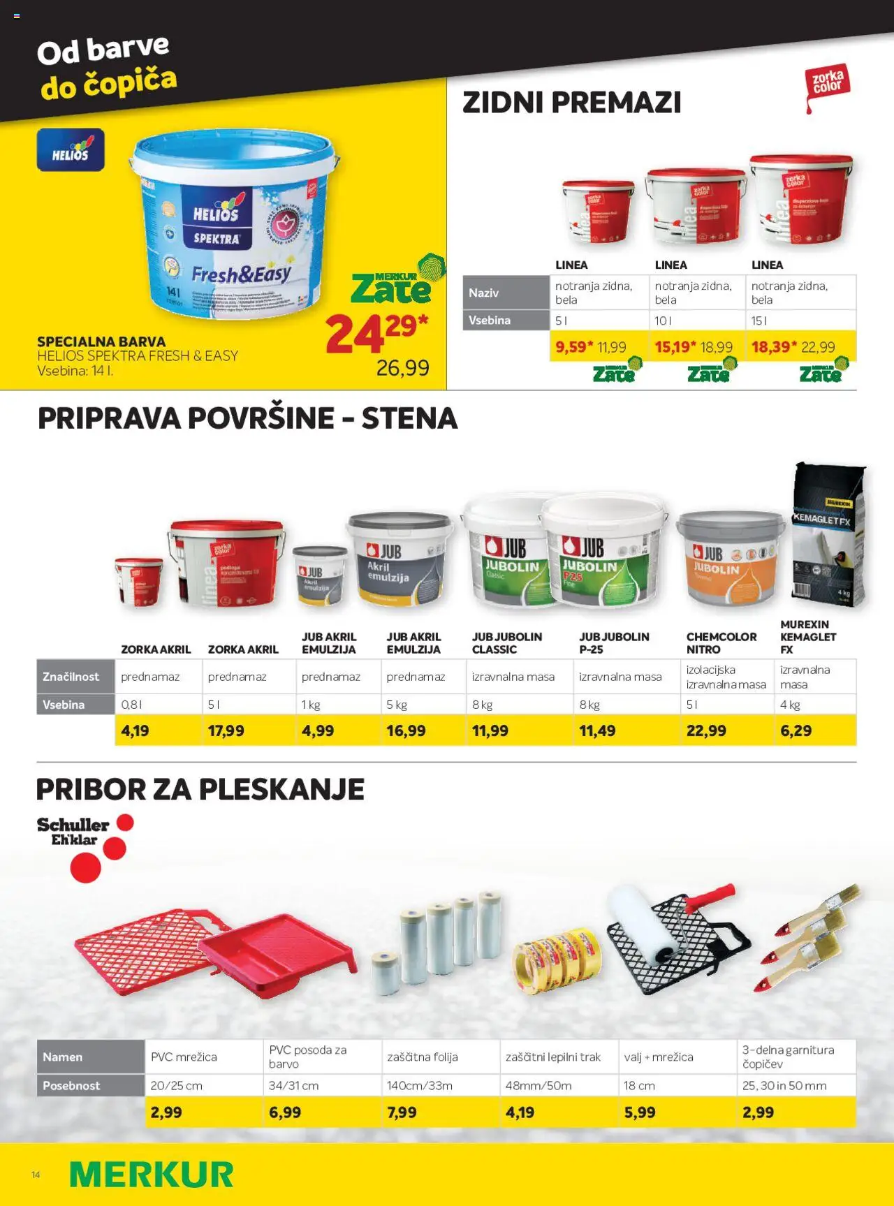 Novi Merkur katalog ponudbe – veljaven od 03.09.2025 | Stran: 14 | Izdelki: Pribor, Mrežica, Folija, Barva