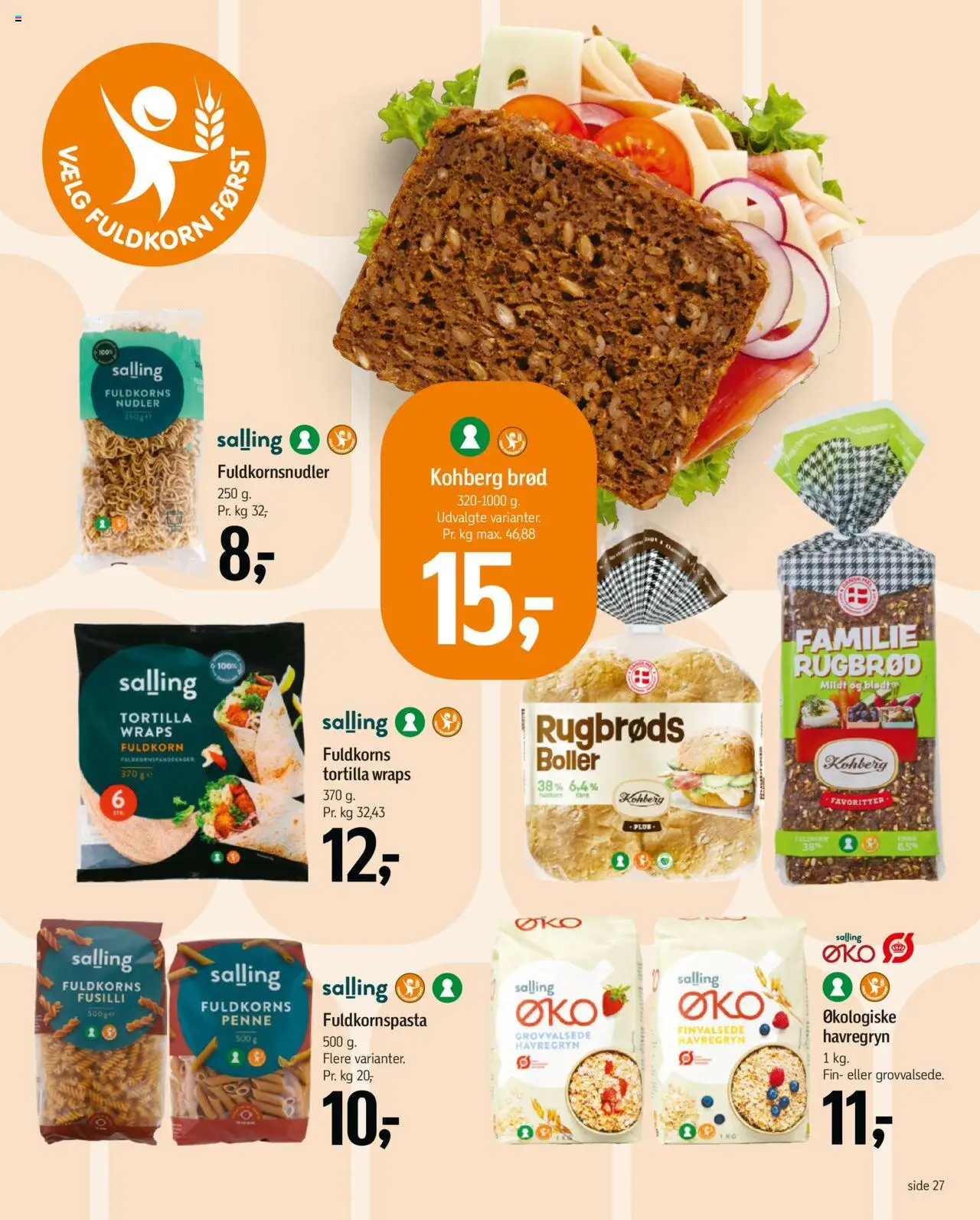 Føtex Tilbudsavis gyldig fra 01.08.2025 | Side: 33 | Produkter: Brød, Nudler, Havregryn, Rugbrød