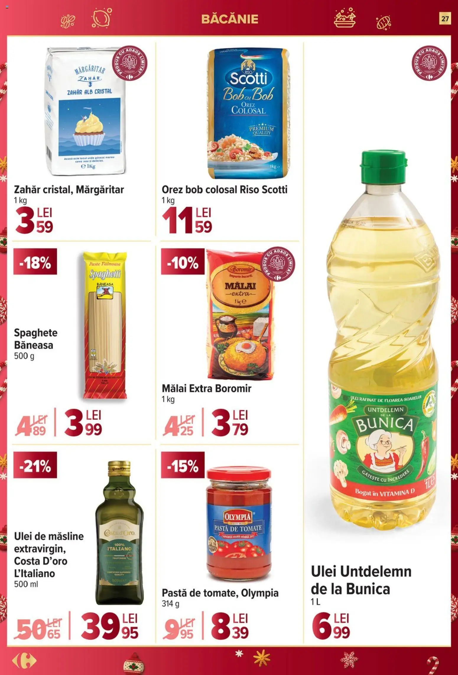 Noul catalog Carrefour – valabil de la 26.11.2025 | Pagină: 27 | Produse: Măsline, Ulei, Mălai, Paste