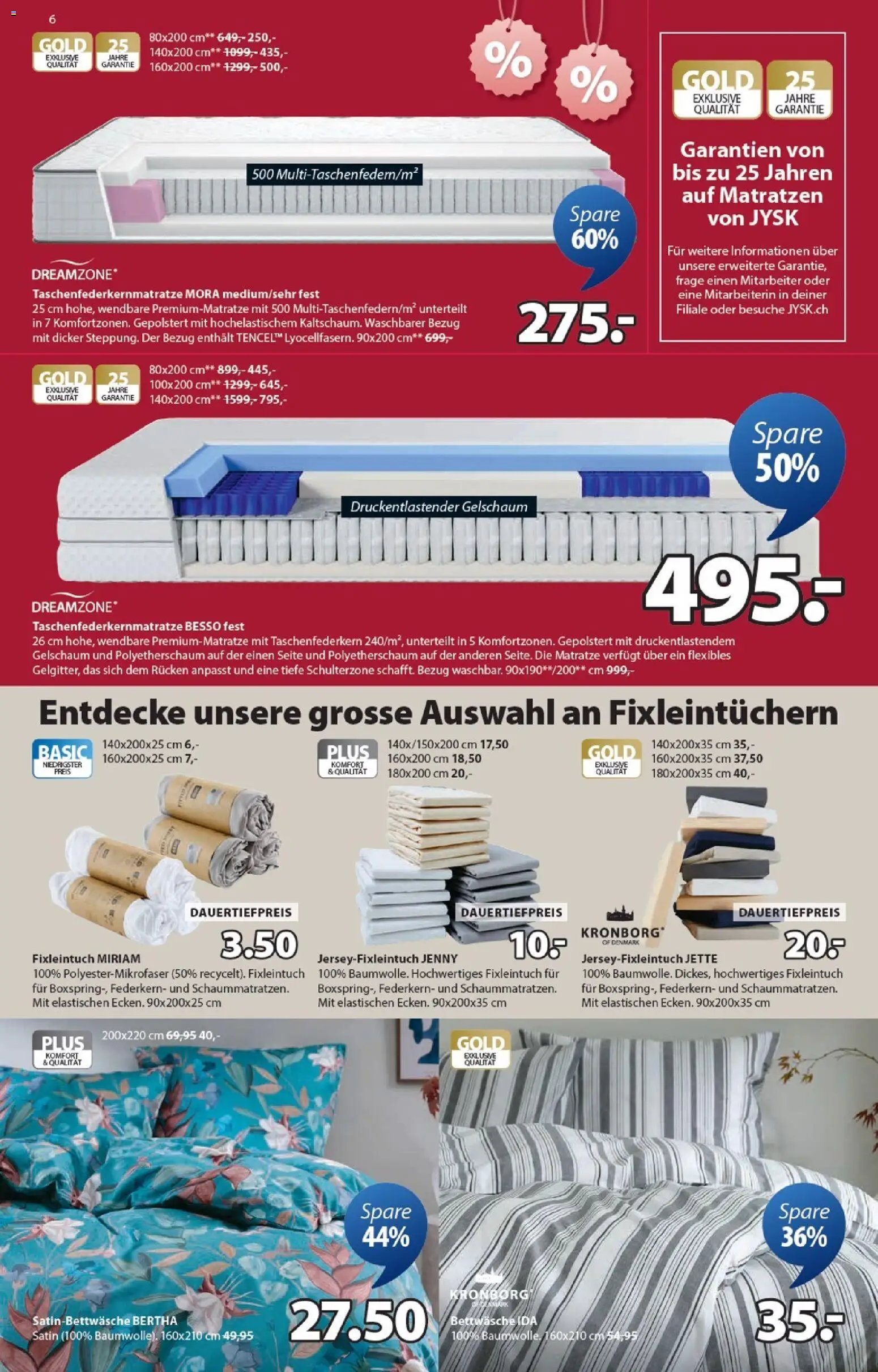 JYSK Aktionen – gültig ab 23.12.2025 | Seite: 6 | Produkte: Matratze, Bettwäsche