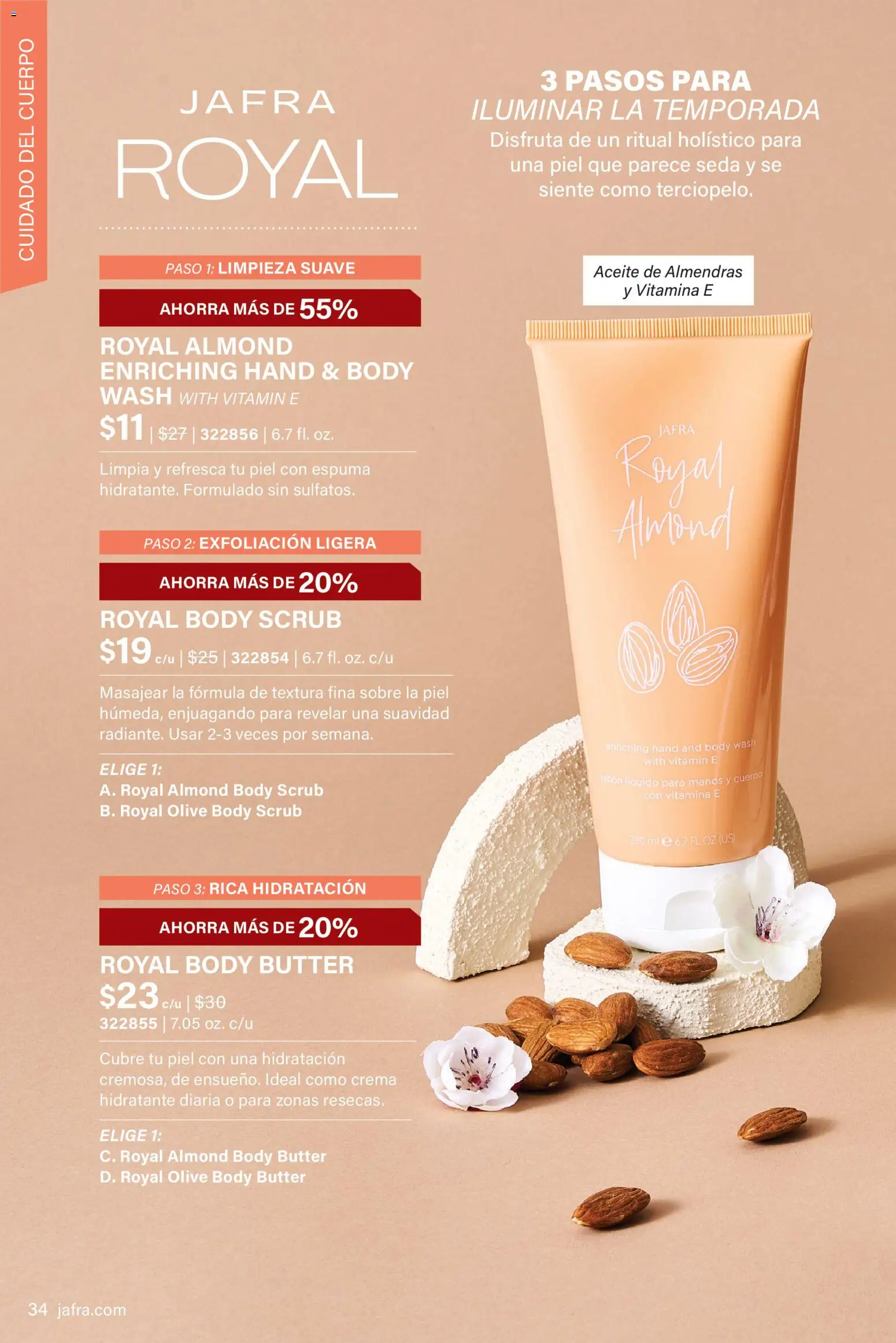 JAFRA folleto │ válido desde el 01.12.2025 | Página: 34 | Productos: Jabón, Aceite, Crema hidratante, Body