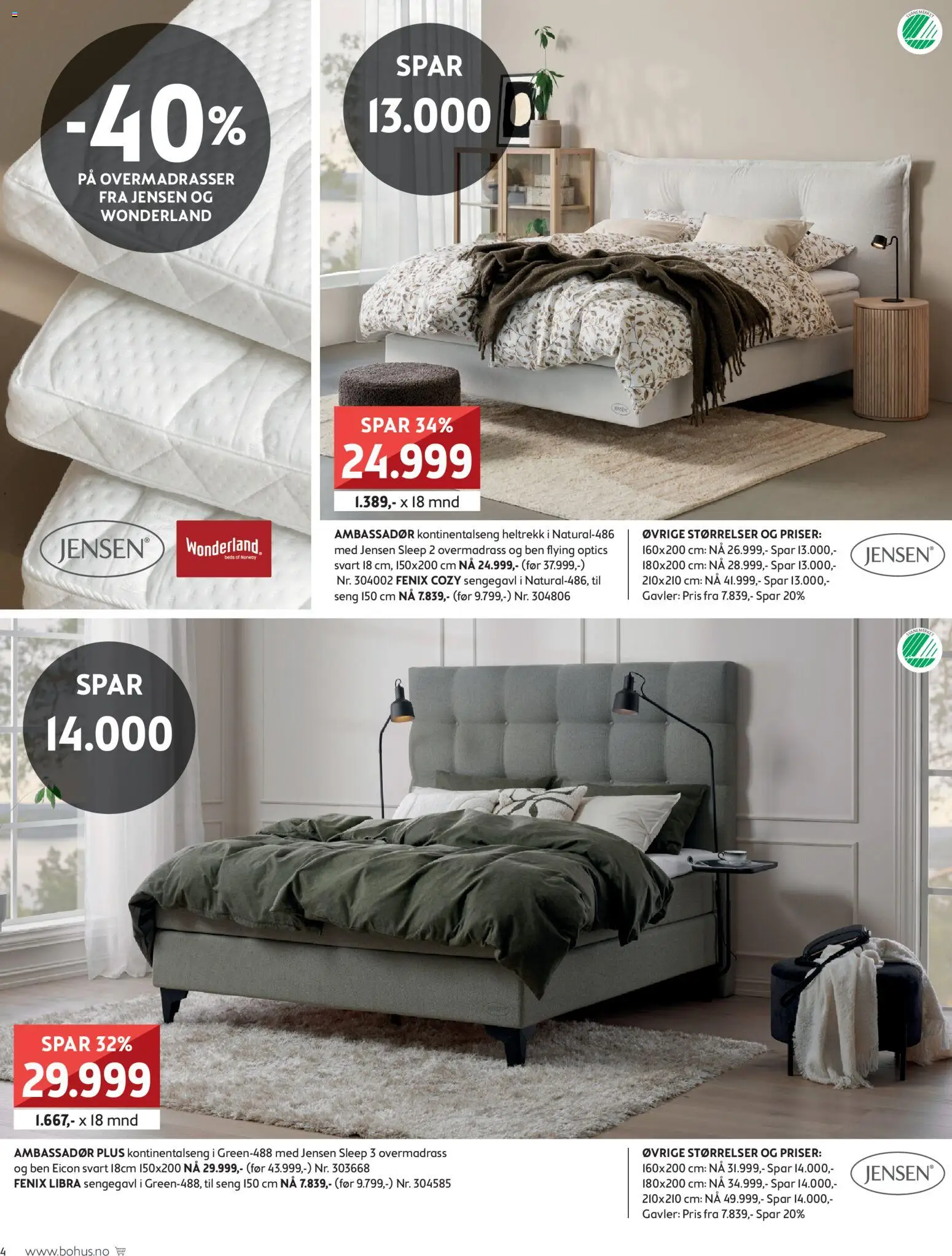 {H1} | Side: 4 | Produkter: Overmadrass, Kontinentalseng, Seng, Sengegavl