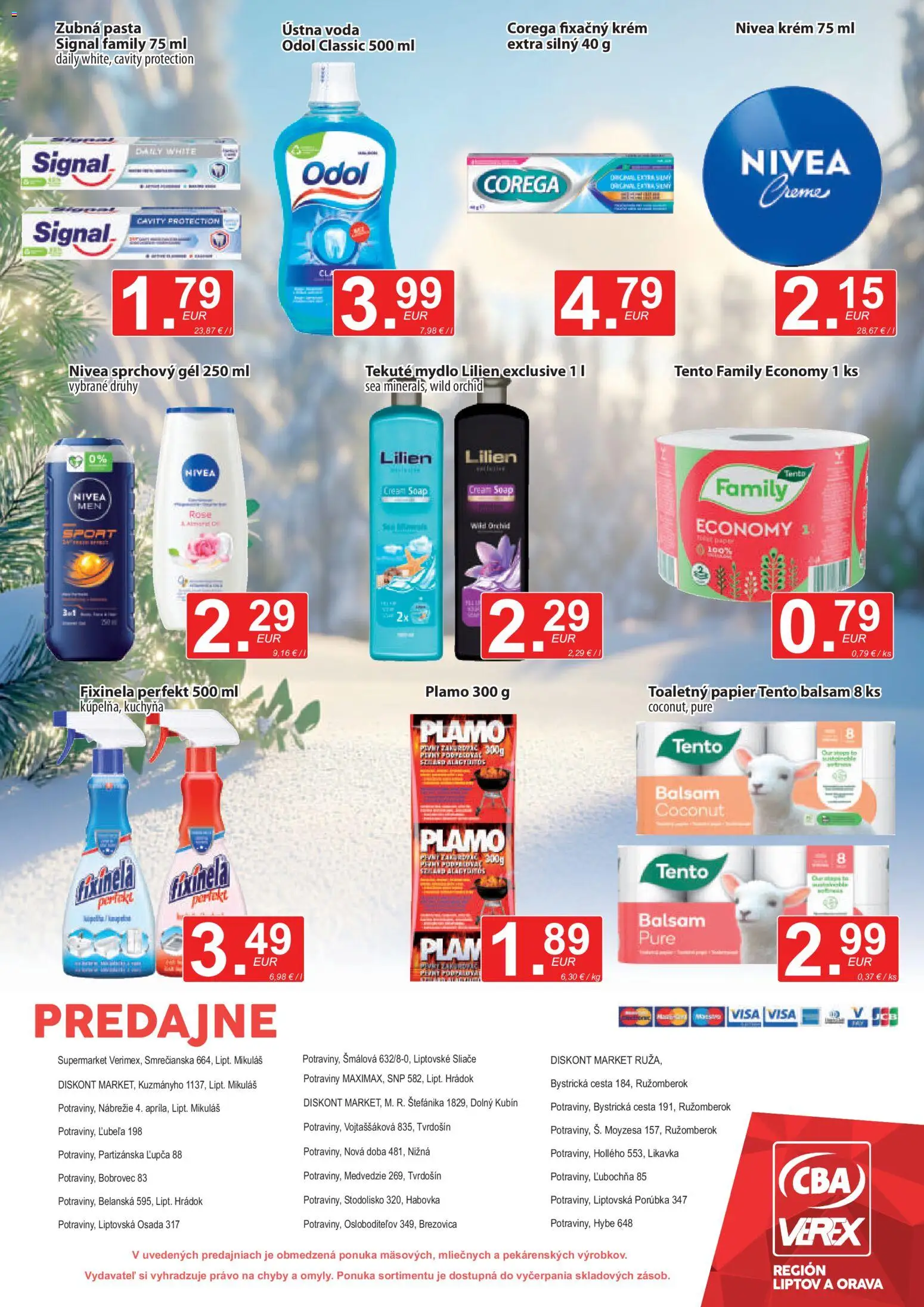 Nové CBA Verex akcie – leták je platný od 22.01.2026 | Strana: 12 | Produkty: Kuchyňa, Nivea, Toaletný papier, Voda