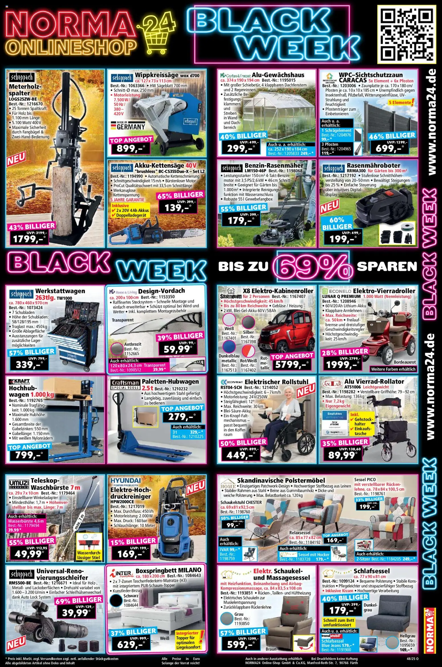 Norma - Black Friday – gültig ab 24.11.2025 | Seite: 19 | Produkte: Tasche, Relaxsessel, Sessel, Jeans