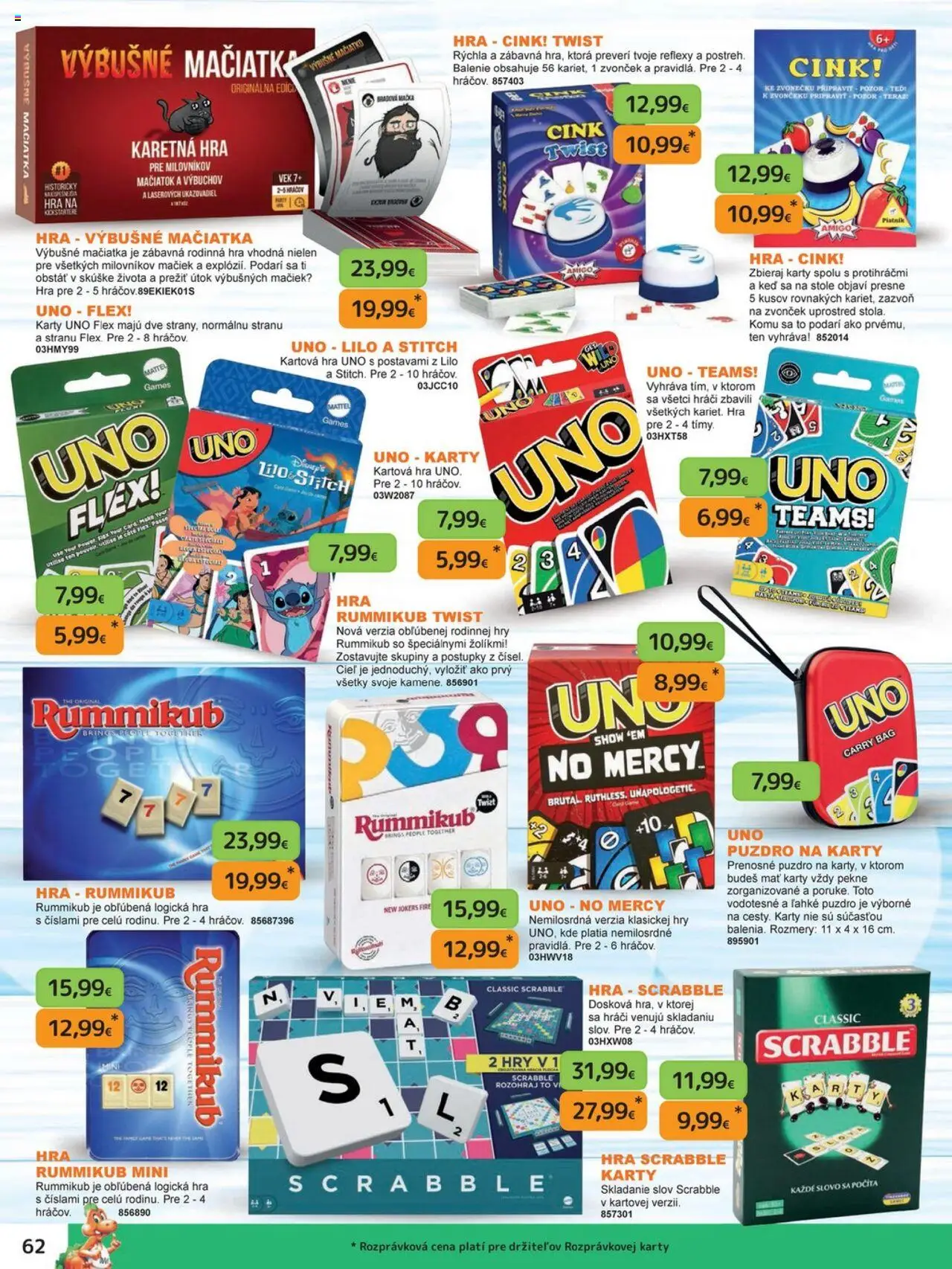 Nové Dráčik akcie – leták je platný od 03.10.2025 | Strana: 62 | Produkty: Zvonček, Hra, Puzdro