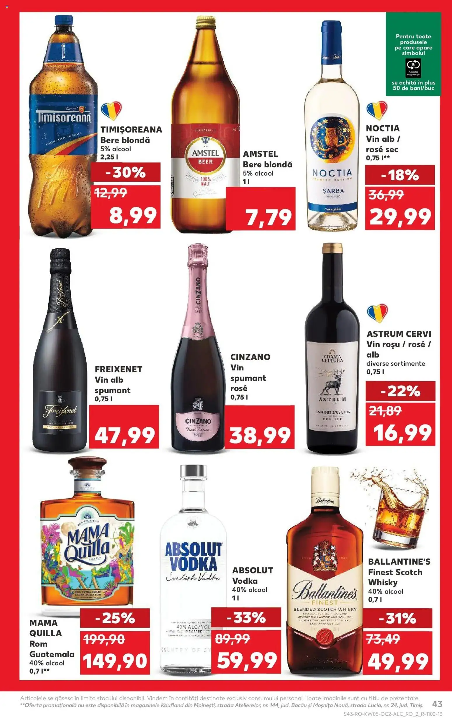 Noul catalog Kaufland – valabil de la 28.01.2026 | Pagină: 43 | Produse: Ekmek tahtası, Vin, Bere, Vodka