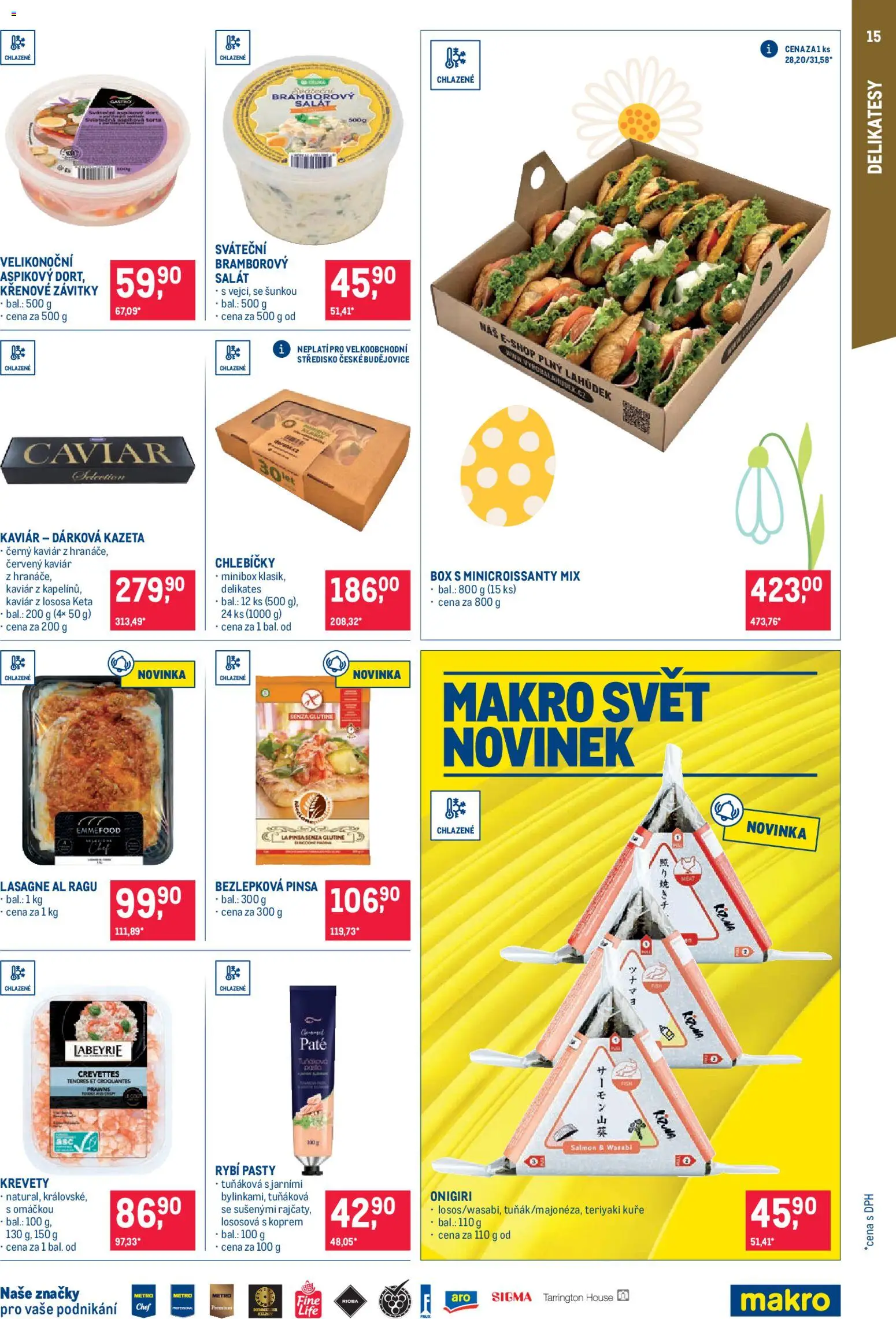 Makro leták - Pro milovníky jídla od 25.03.2026 | Strana: 15 | Produkty: Kaviár, Wasabi, Kuře, Lasagne