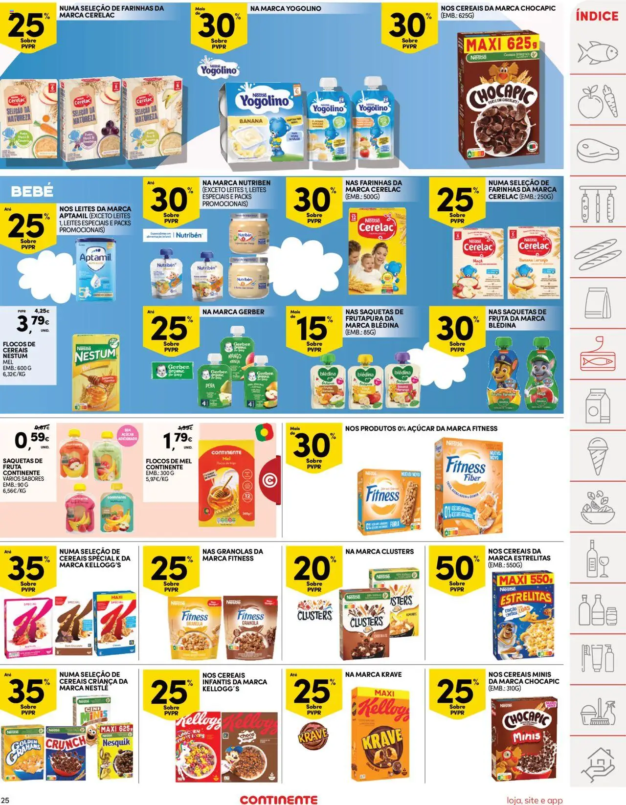Continente folheto │ válido de 09.09.2025 | Página: 25 | Produtos: Banana, Granola, Nestlé, Mel