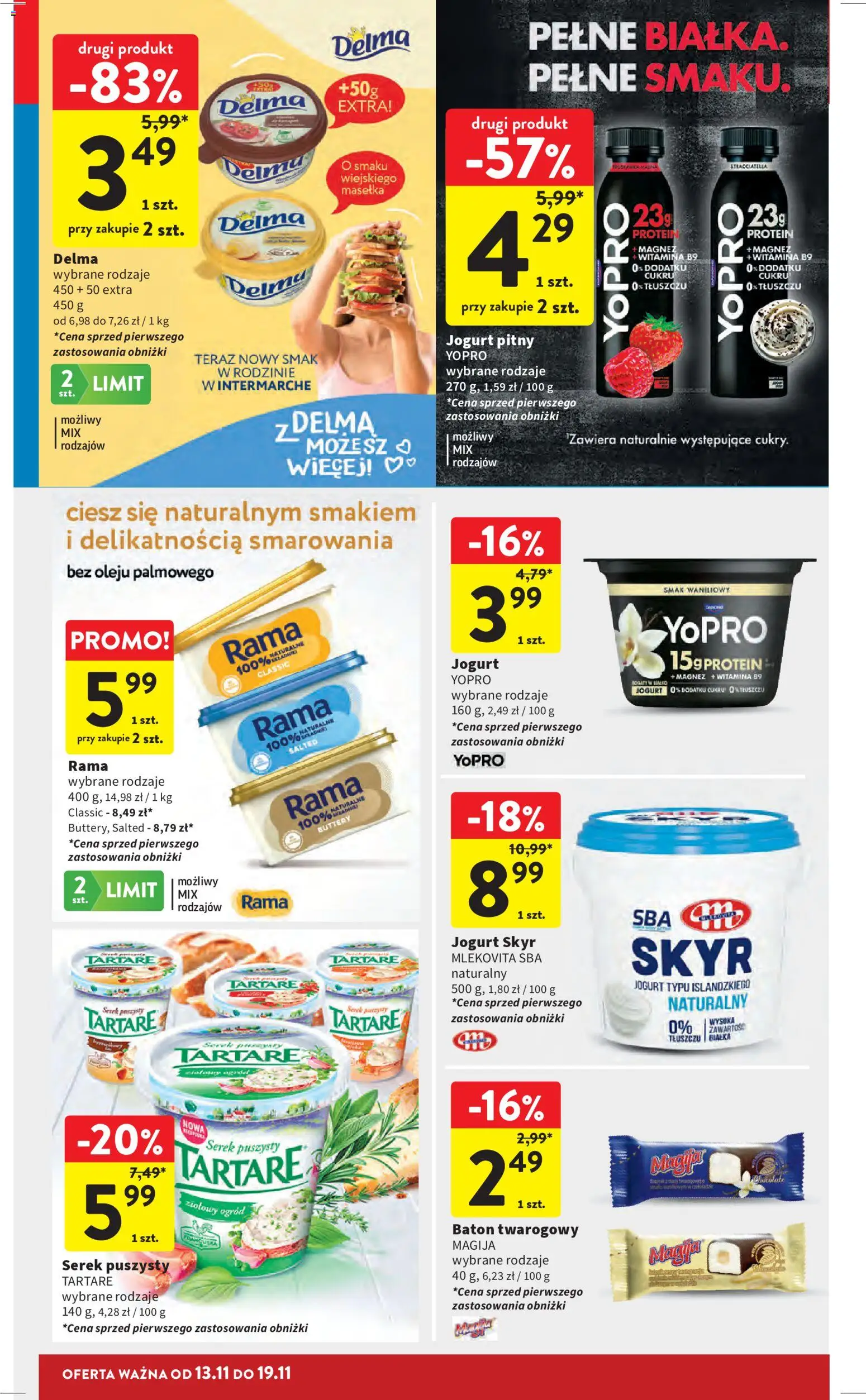 Intermarche Gazetka od 13.11.2025 | Strona: 24 | Produkty: Serek, Jogurt pitny, Baton, Jogurt