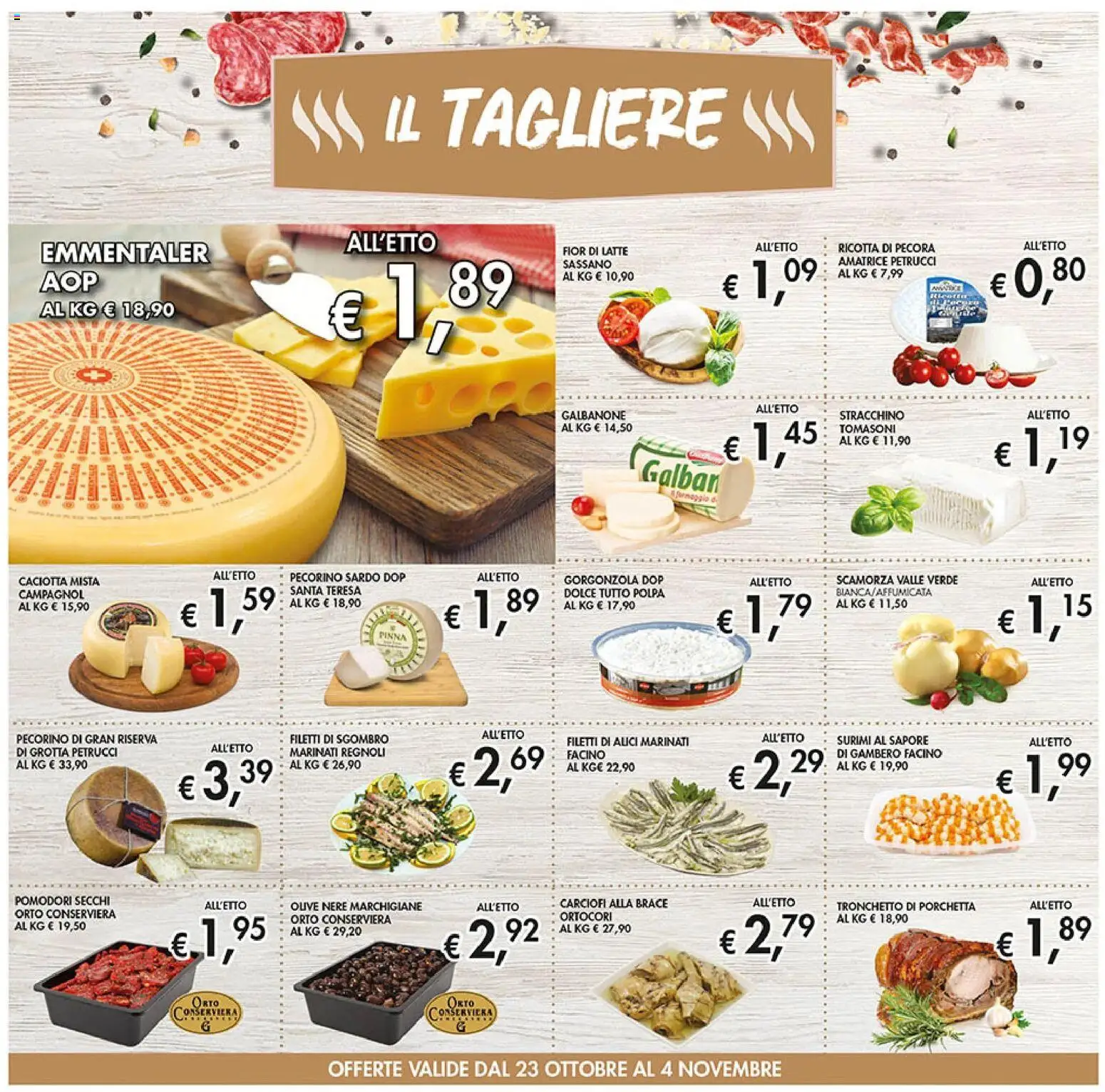 Volantino Coal del 23.10.2025 | Pagina: 6 | Prodotti: Porchetta, Carciofi, Tagliere, Sgombro