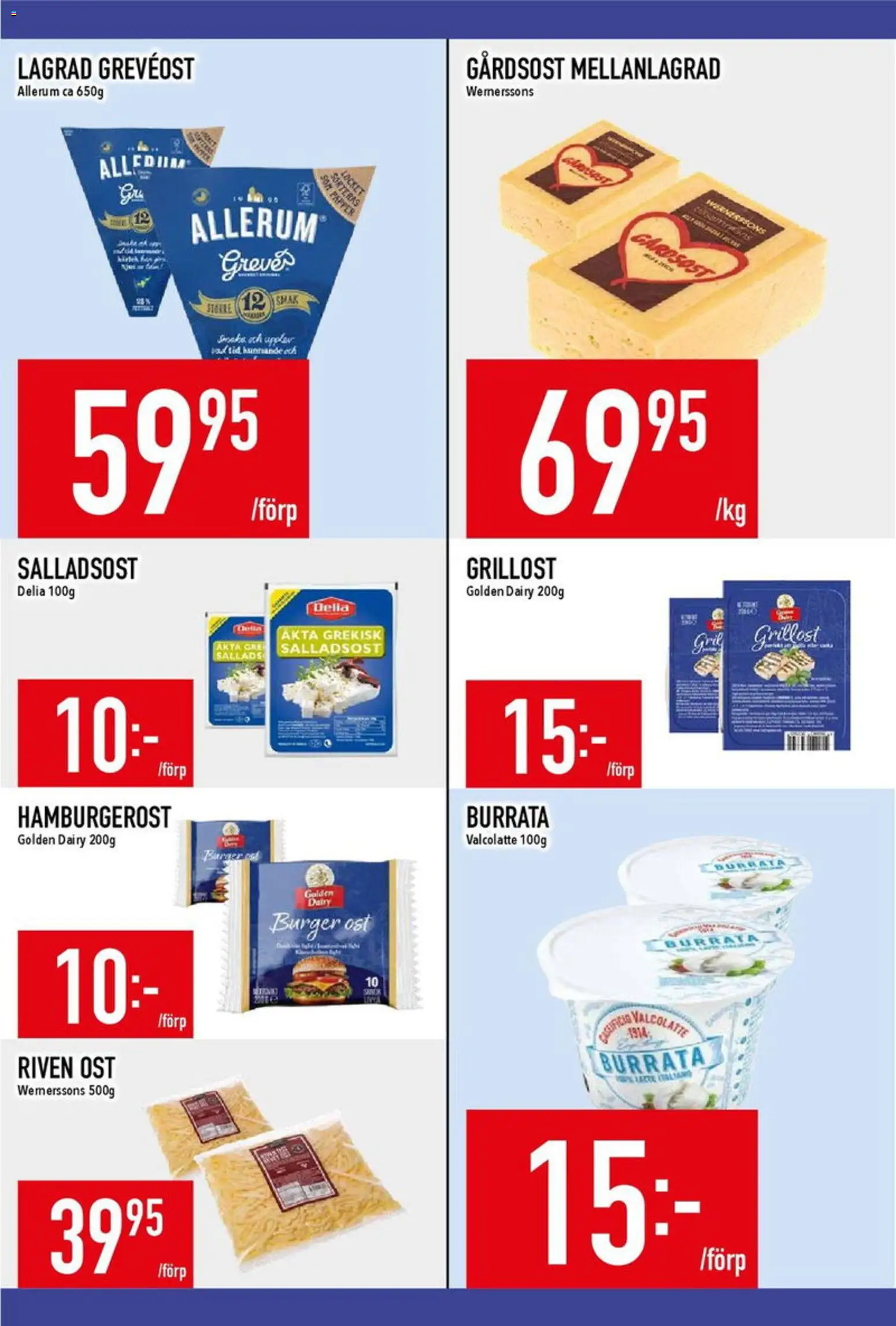 Matdax reklamblad aktuell från 16.03.2026 | Sida: 8 | Produkter: Grillost, Riven ost, Ost, Papper