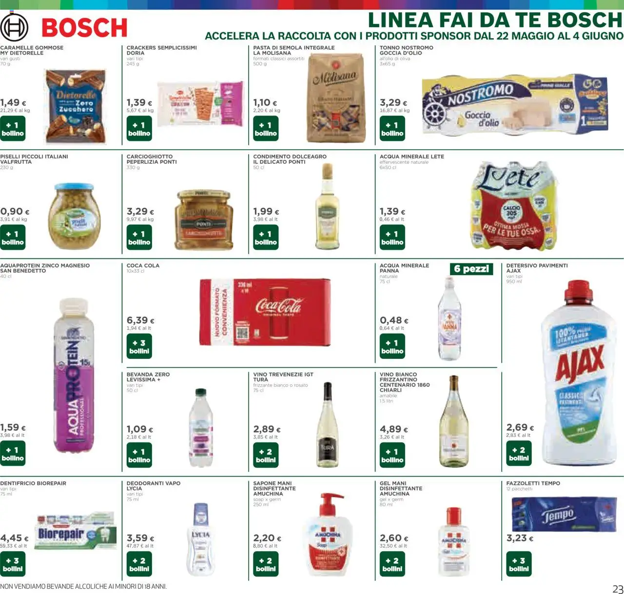 Volantino Ipercoop del 22.05.2025 | Pagina: 23 | Prodotti: Caramelle, Fazzoletti, Acqua, Vino