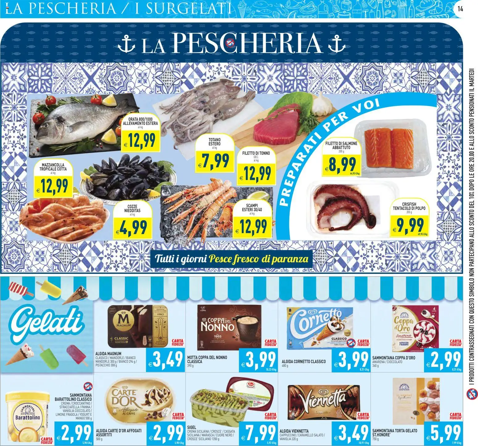 Volantino PIM Supermercati del 17.03.2026 | Pagina: 14 | Prodotti: Crema, Cornetto, Limone, Stracciatella