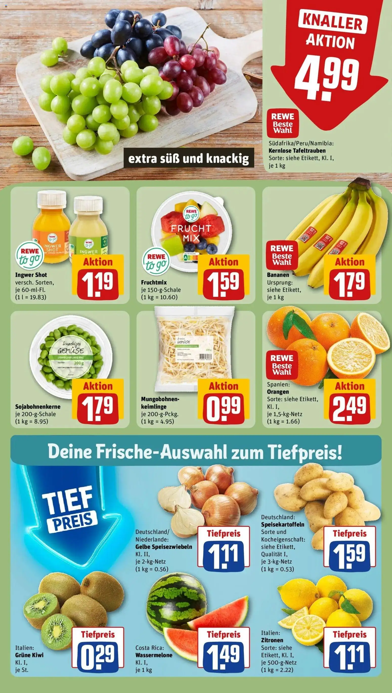 Rewe Prospekt Wiesau	 – gültig ab 15.03.2026 | Seite: 8 | Produkte: Orangen, Gemüse, Wassermelone, Zitronen