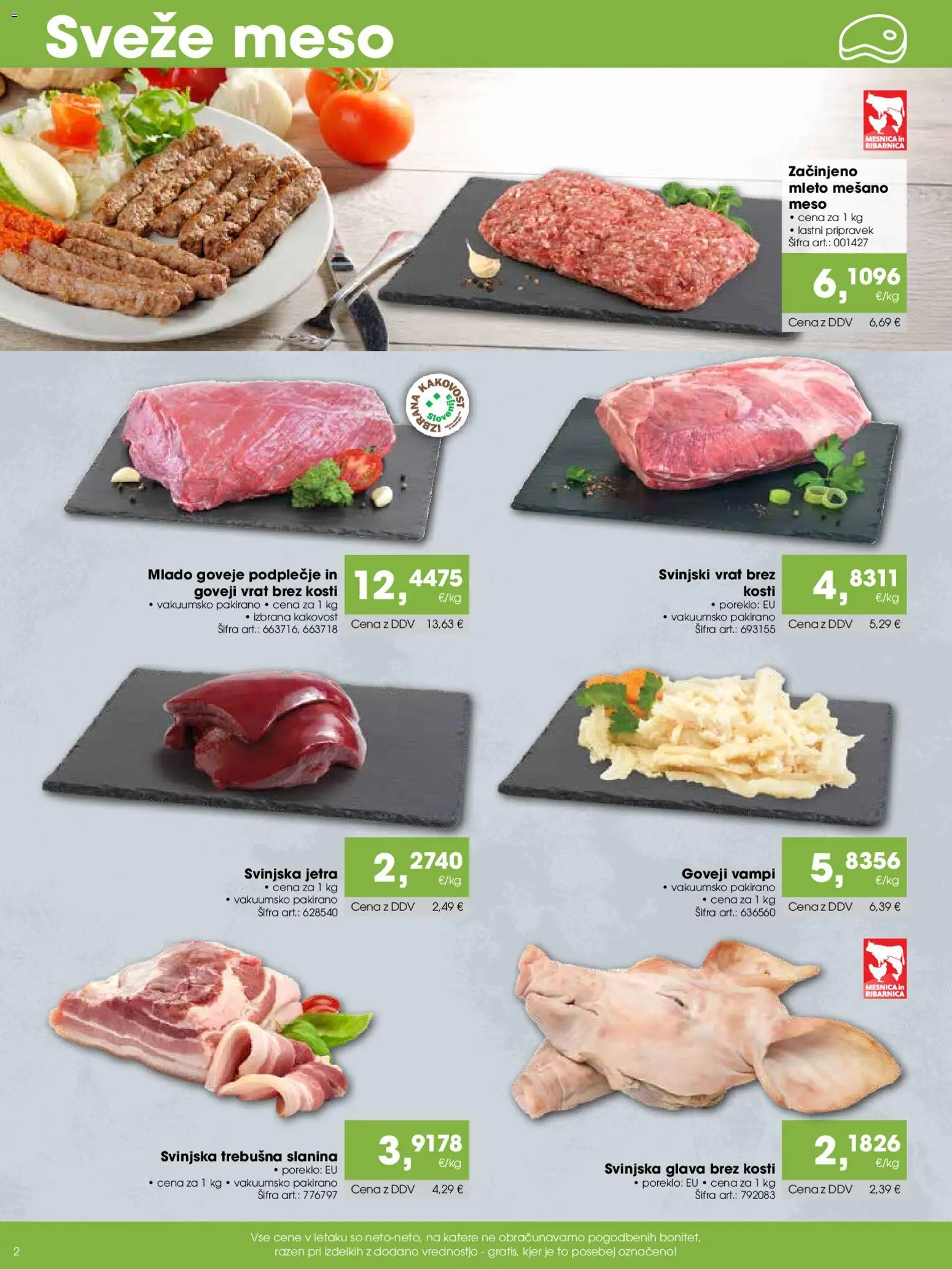 Novi Tuš katalog ponudbe – veljaven od 07.11.2025 | Stran: 2 | Izdelki: Slanina
