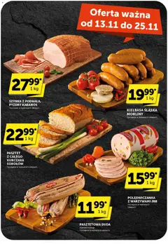 Pogląd oferty "Euro Sklep Gazetka" - ważna od 13.11.2025 | Strona: 32 | Produkty: Kiełbasa, Kiełbasa śląska morliny, Szynka, Kiełbasa śląska