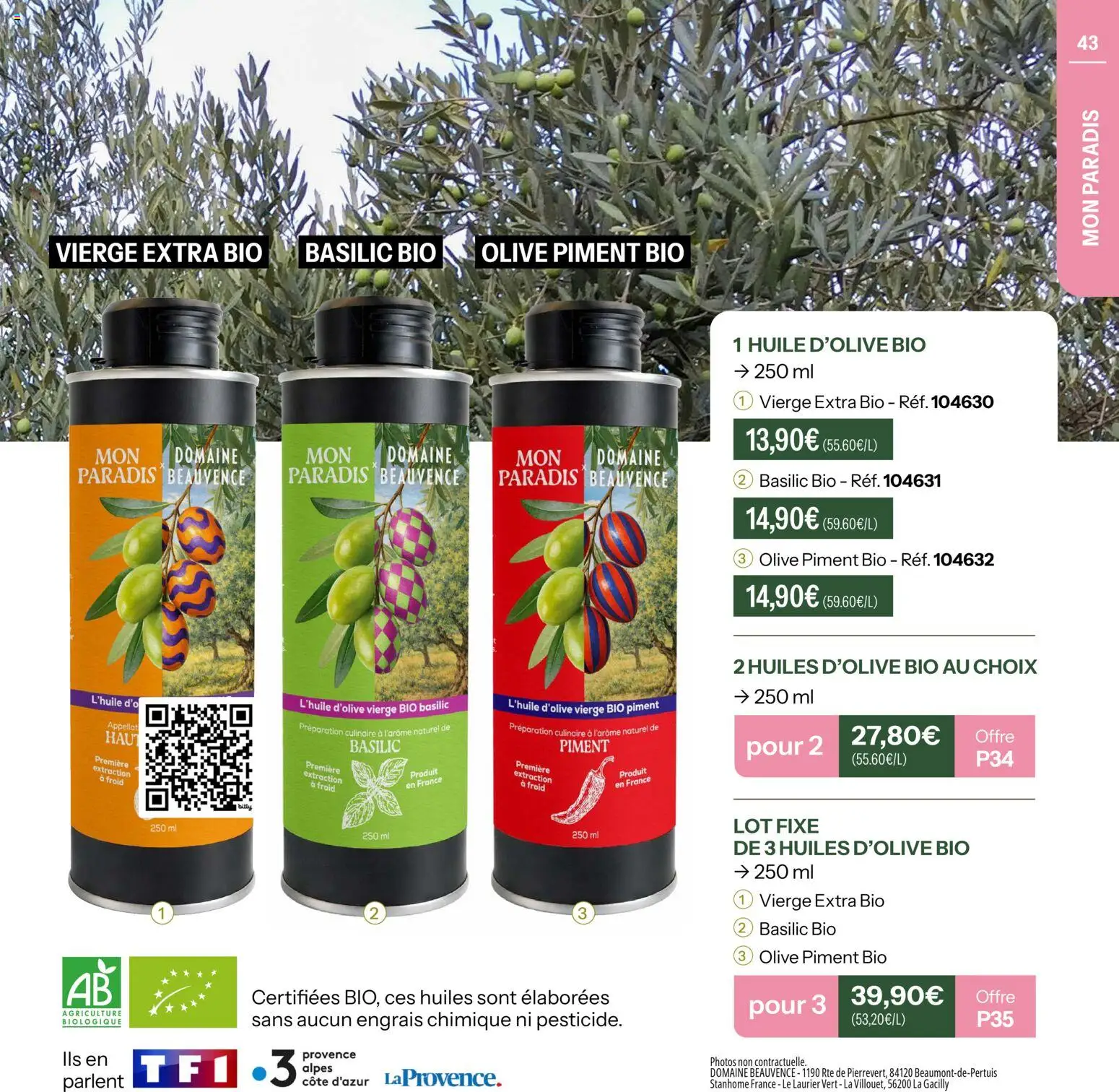 {H1} | Page: 43 | Produits: Huile D'olive, Piment, Huile d'olive bio, Huile