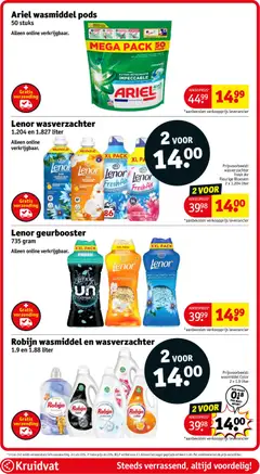 Lenor wasverzachter, 1.204 en 1.827 liter Lenor wasverzachter, alleen online verkrijgbaar. - Voorbeeld van een folder van Kruidvat, geldig van 20.04.2026 | Pagina: 67
