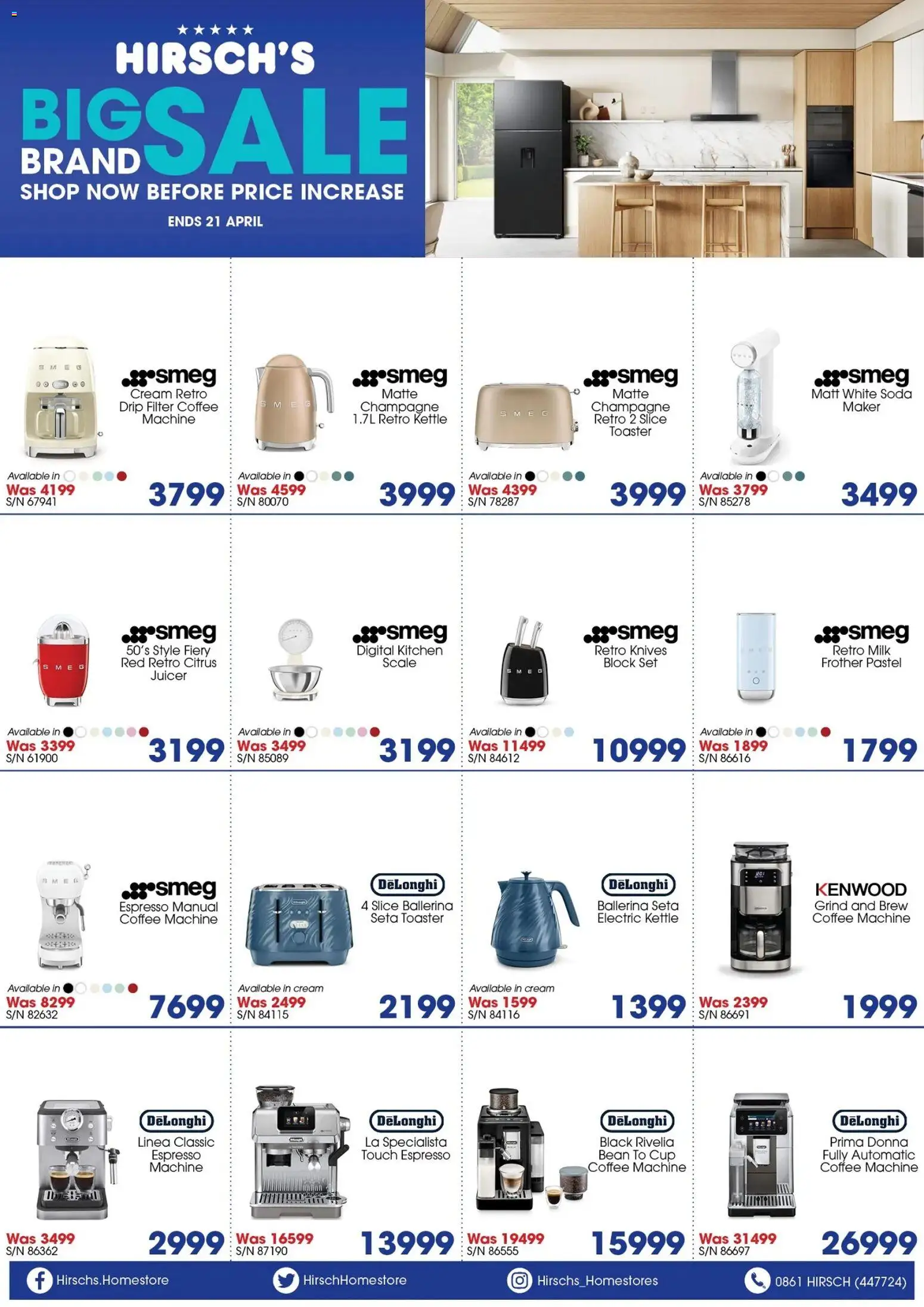 New Hirsch's catalogue – valid from 13.04.2026 | Page: 8 | Products: Toaster, Milk, Coffee, Cream