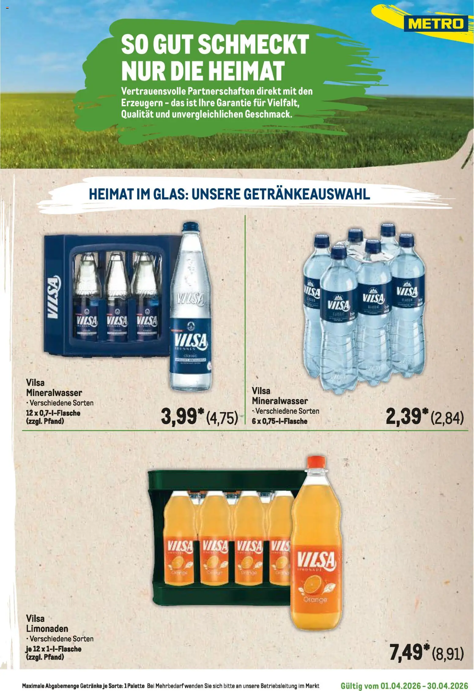 Metro Regionaler Flyer – gültig ab 01.04.2026 | Seite: 39 | Produkte: Mineralwasser