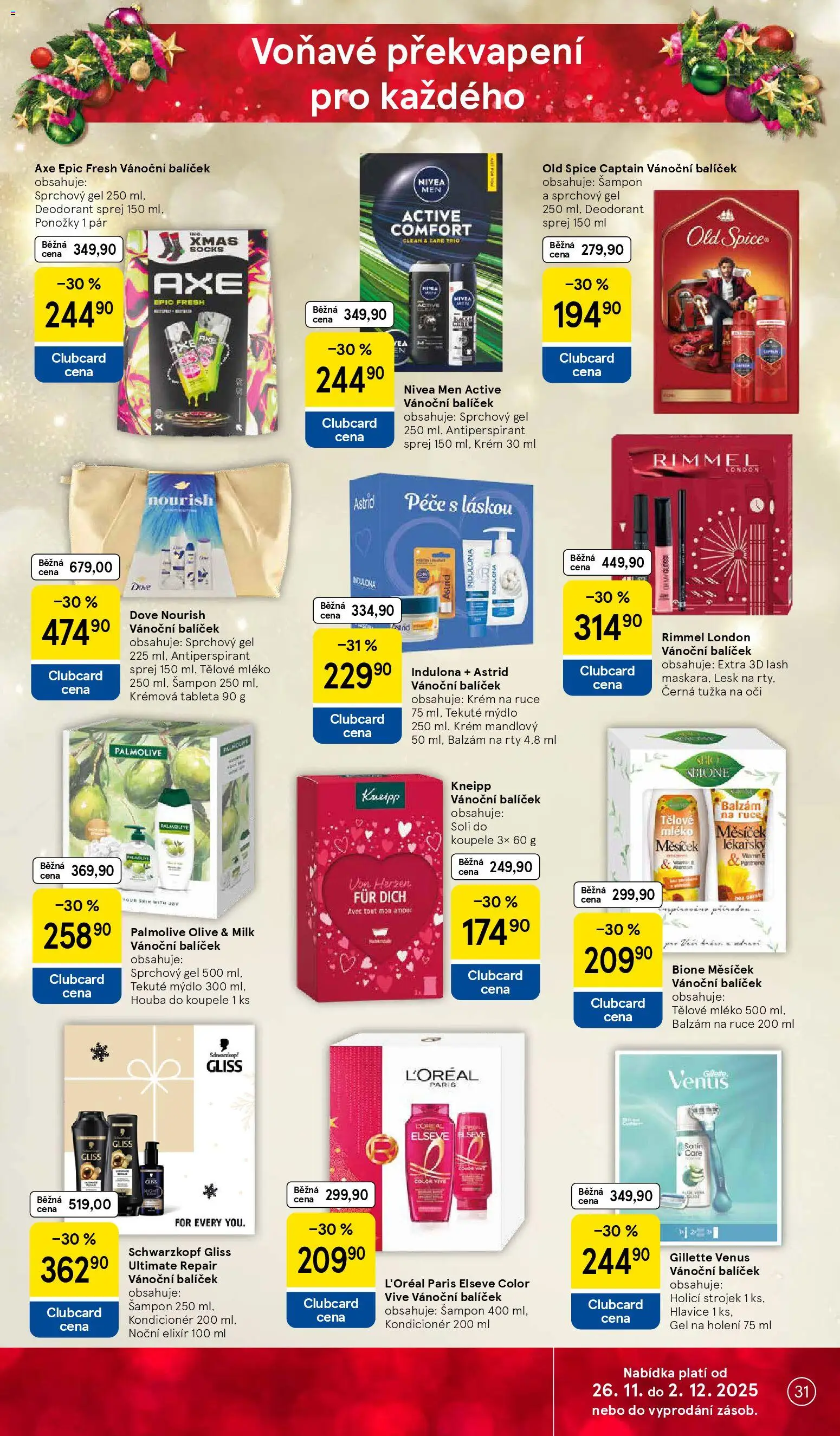 Tesco Black Friday od 26.11.2025 | Strana: 31 | Produkty: Mýdlo, Deodorant, Krém, Indulona