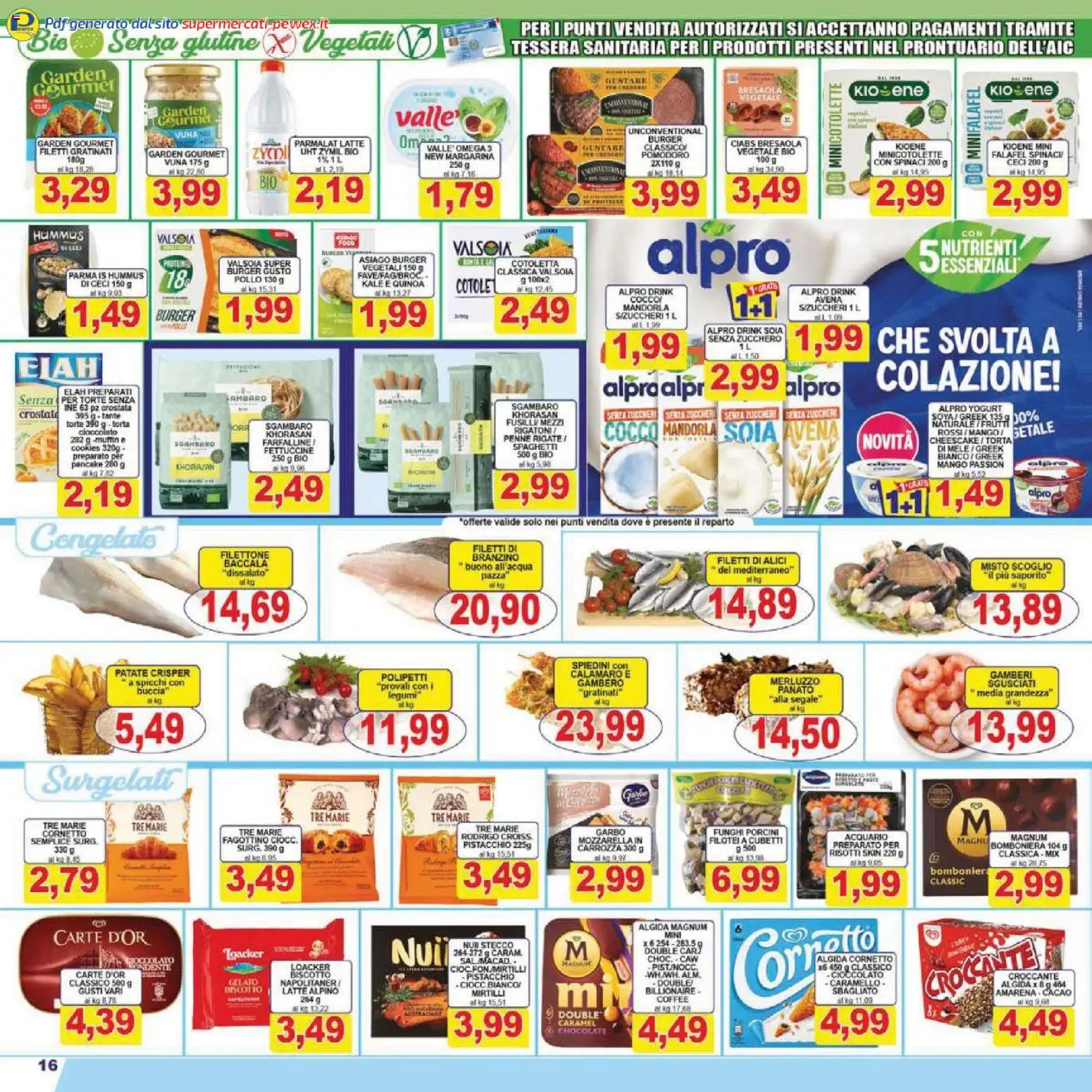 Volantino Pewex del 13.02.2026 | Pagina: 16 | Prodotti: Patate, Mozzarella, Spinaci, Cocco