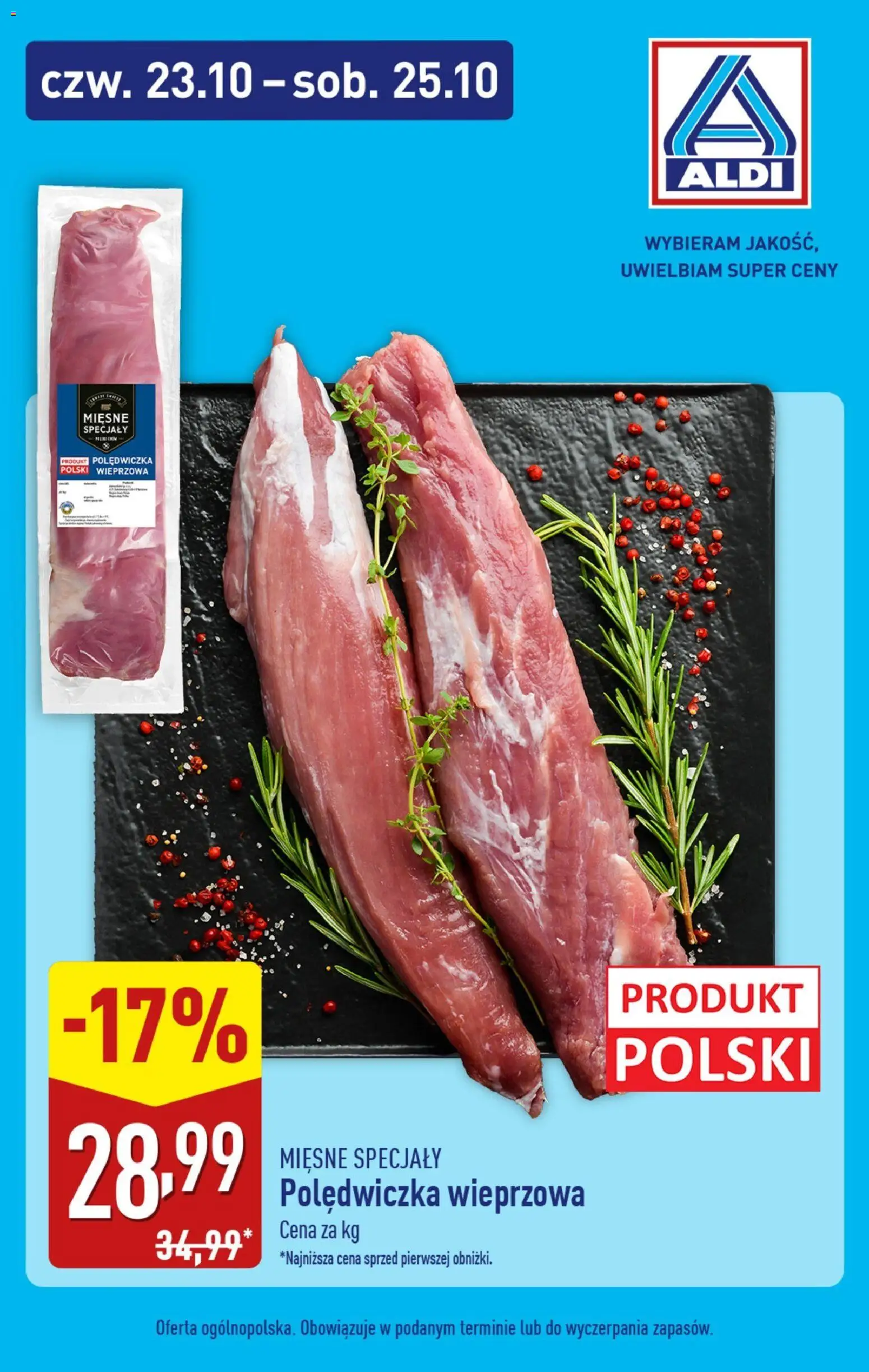 Aldi Gazetka - Super oferty na weekend od 23.10.2025 | Strona: 5 | Produkty: Polędwiczka wieprzowa