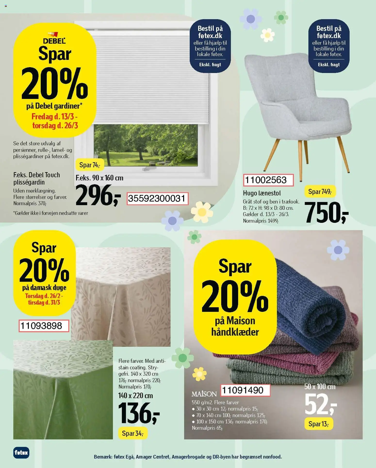 Føtex tilbudsavis – gyldig fra 13.03.2026 | Side: 50 | Produkter: Lænestol, Stof, Plisségardin