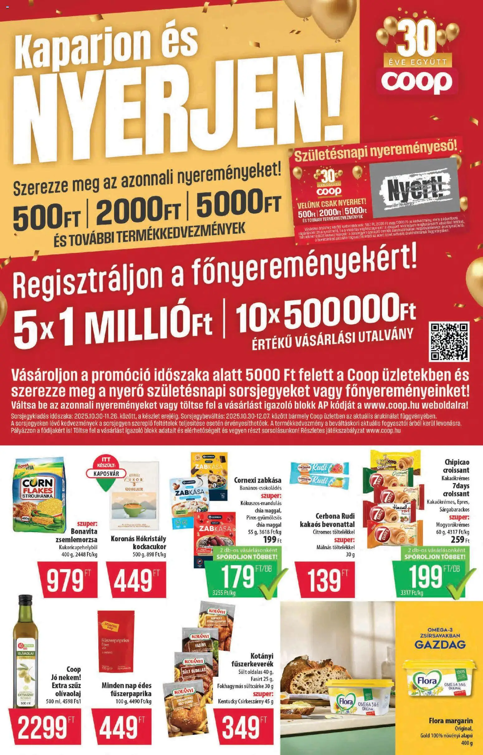 COOP akciós ujság - amely érvényes a következő dátumtól: 06.11.2025 | Oldal: 5 | Termékek: Zsemlemorzsa, Kockacukor, Cukor, Olívaolaj