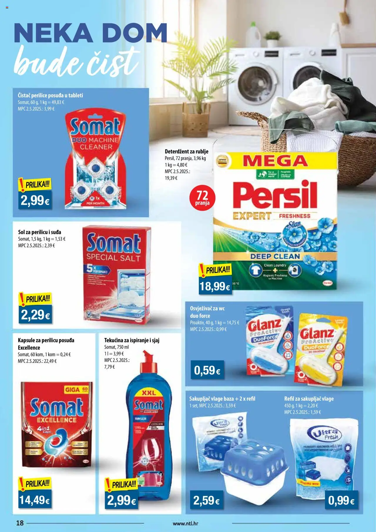 NTL katalog | vrijedi od 08.10.2025 | Stranica: 18 | Proizvodi: Deterdžent, Kapsule za perilicu posuđa, Sol, Persil