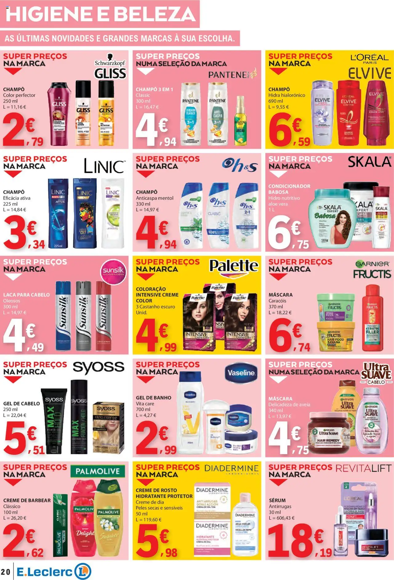 E.Leclerc folheto │ válido de 18.09.2025 | Página: 20 | Produtos: Agua, Condicionador, Banho, Creme