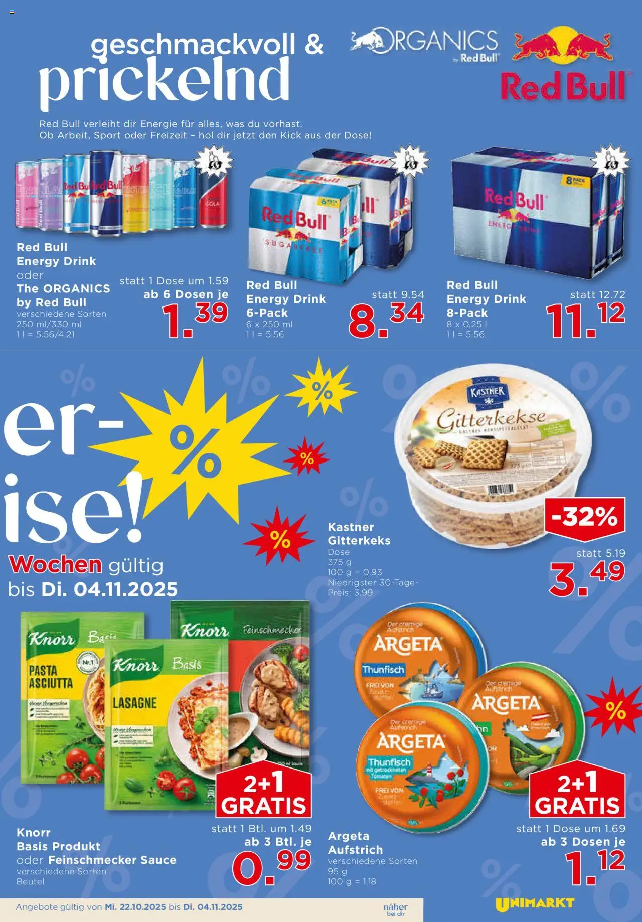 Unimarkt Flugblatt gültig ab 22.10.2025 | Seite: 15 | Produkte: Pasta, Tomaten