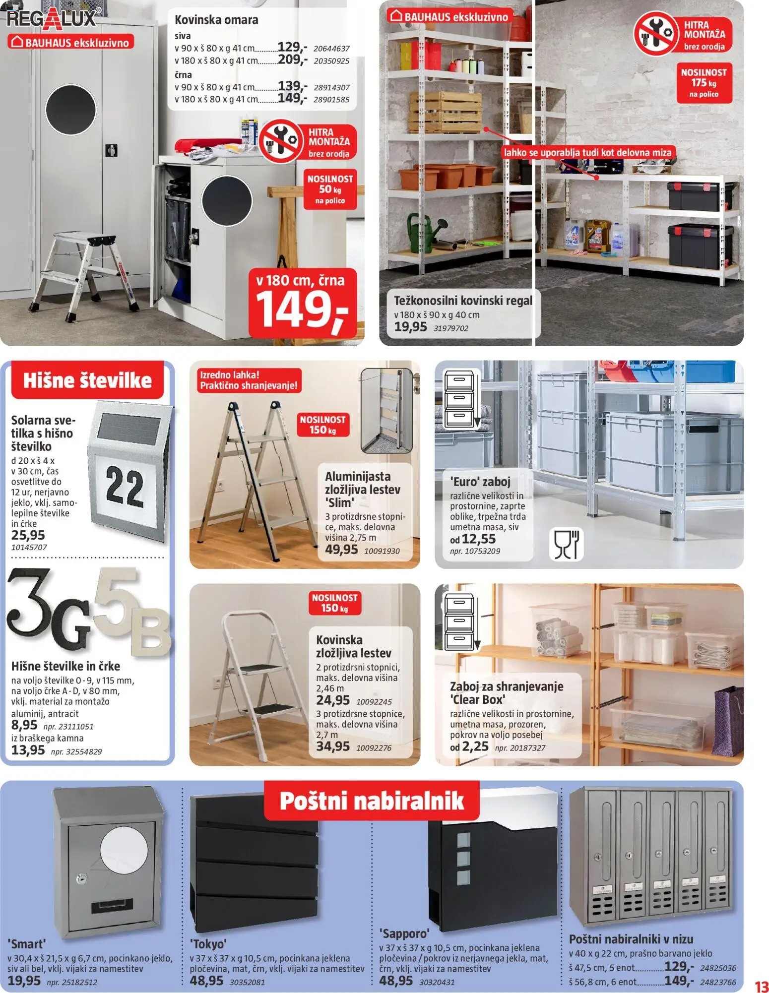 Novi Bauhaus katalog ponudbe – veljaven od 18.03.2026 | Stran: 13 | Izdelki: Omara, Miza, Delovna miza, Zaboj