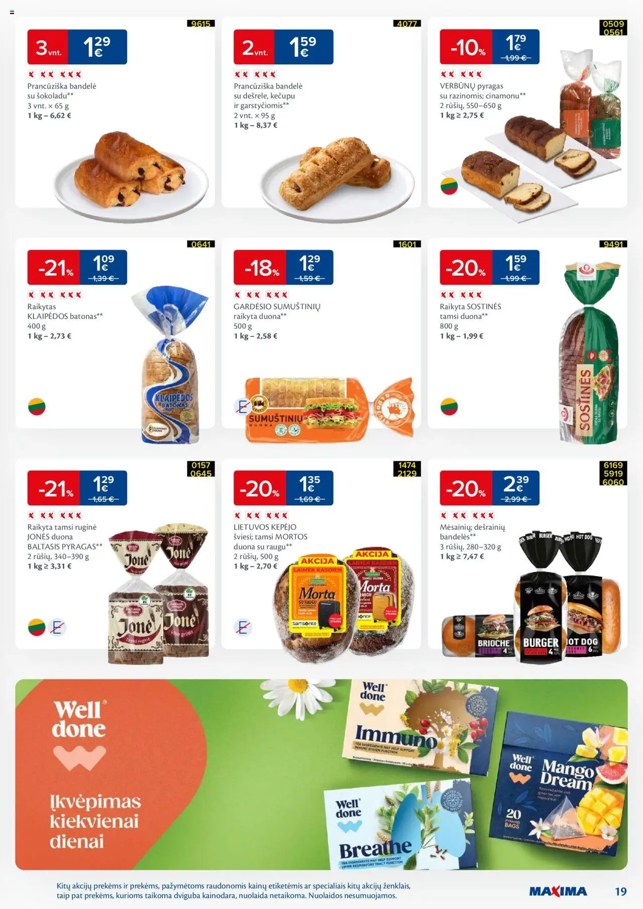 MAXIMA akcijos nuo 16.09.2025 | Puslapis: 19 | Prekių: Batonas, Bandelė, Pyragas, Duona