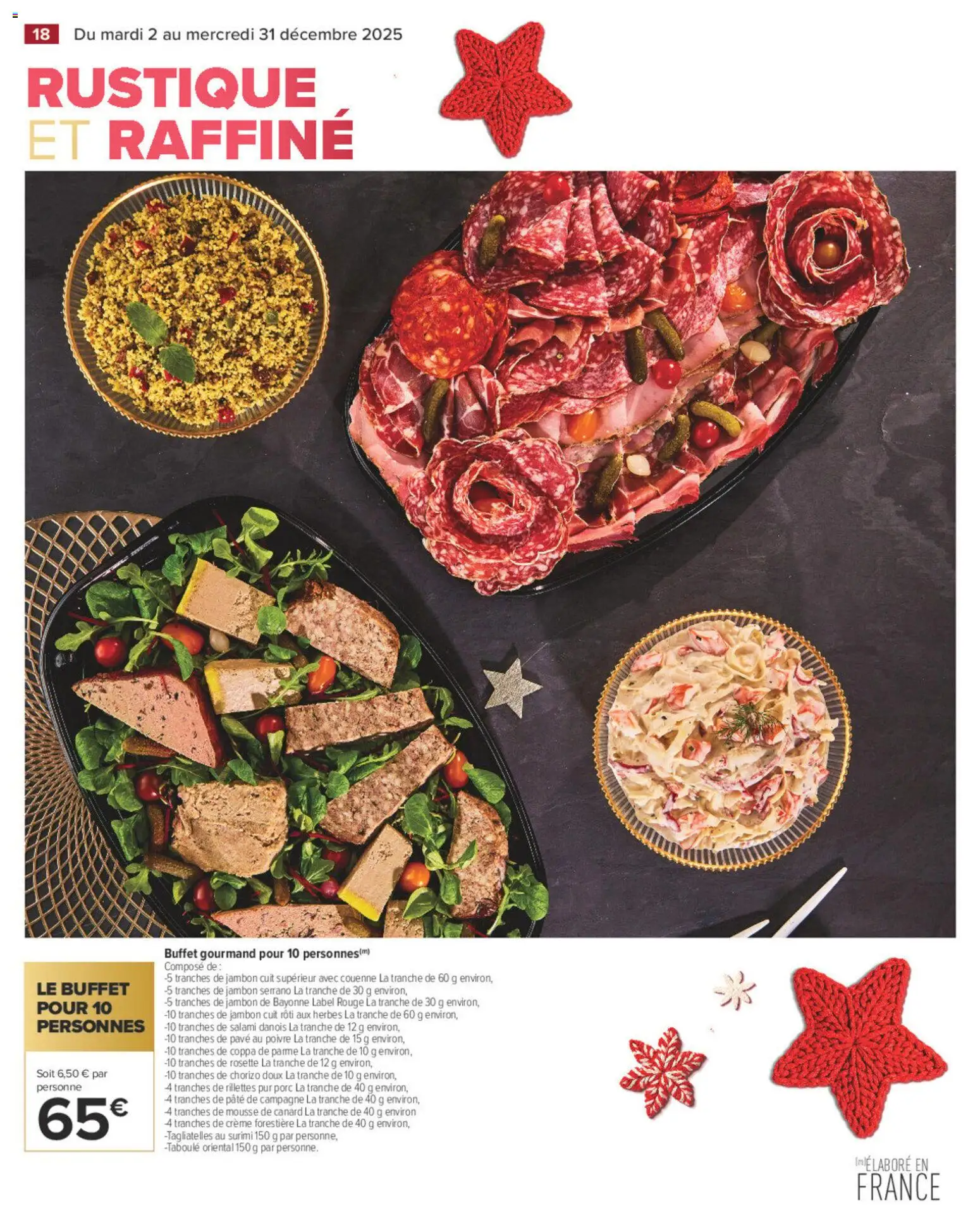 {H1} | Page: 18 | Produits: Mousse, Poivre, Jambon serrano, Buffet