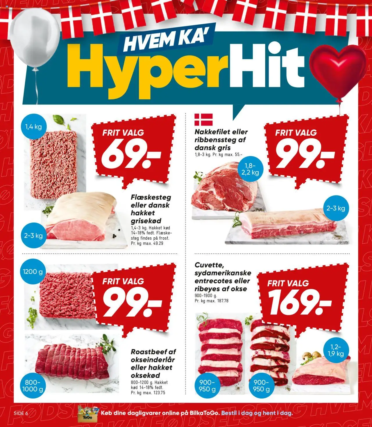 Bilka Tilbudsavis gyldig fra 22.08.2025 | Side: 6 | Produkter: Hakket kød, Flæskesteg, Nakkefilet, Roastbeef