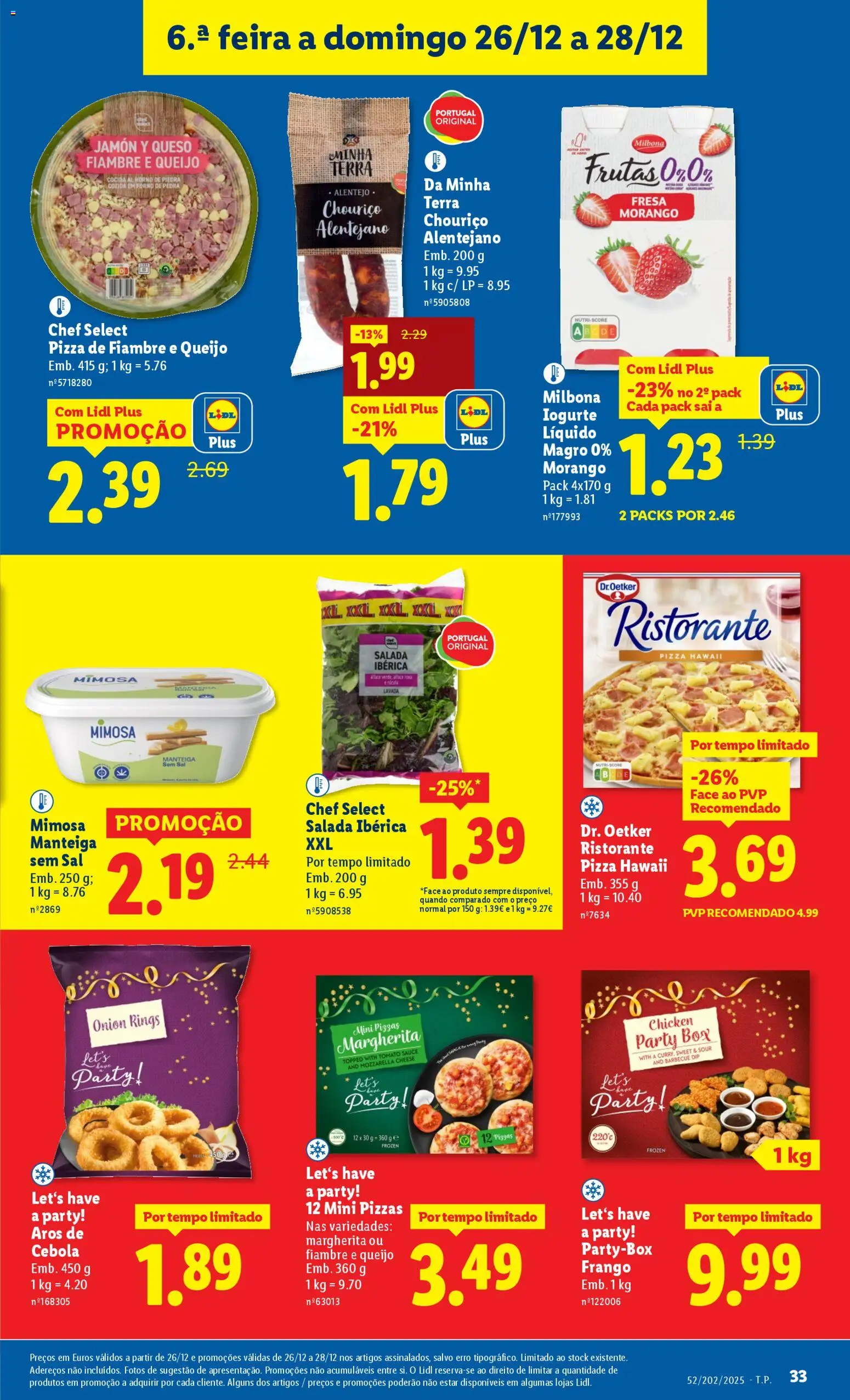 Lidl folheto │ válido de 22.12.2025 | Página: 33 | Produtos: Sal, Pizza, Chouriço, Iogurte liquido