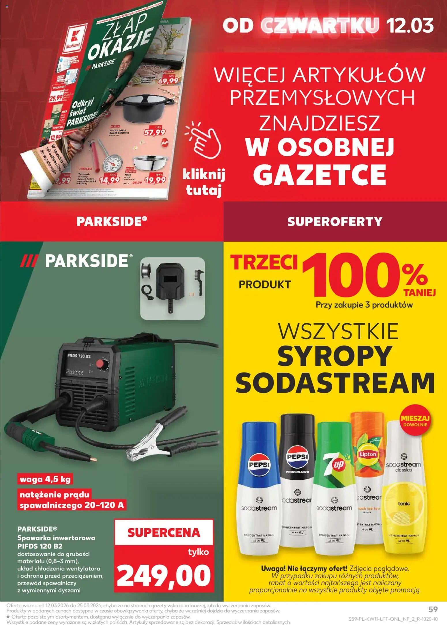 Kaufland Polsko leták od 12.03.2026 | Strana: 59 | Produkty: Parkside, Pepsi, Sodastream, Ice tea