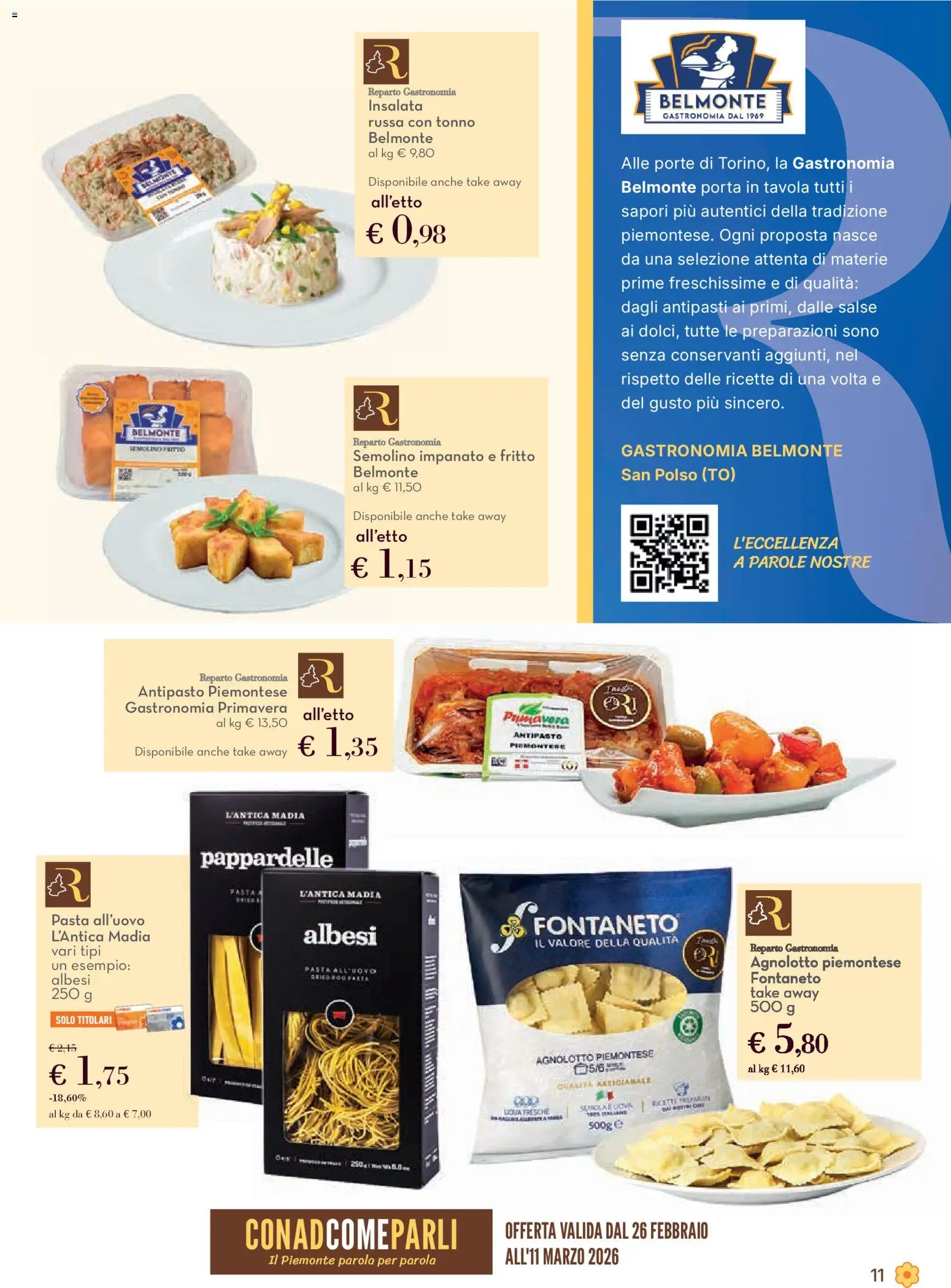 Volantino Conad del 26.02.2026 | Pagina: 11 | Prodotti: Insalata, Pasta, Tonno, Insalata russa